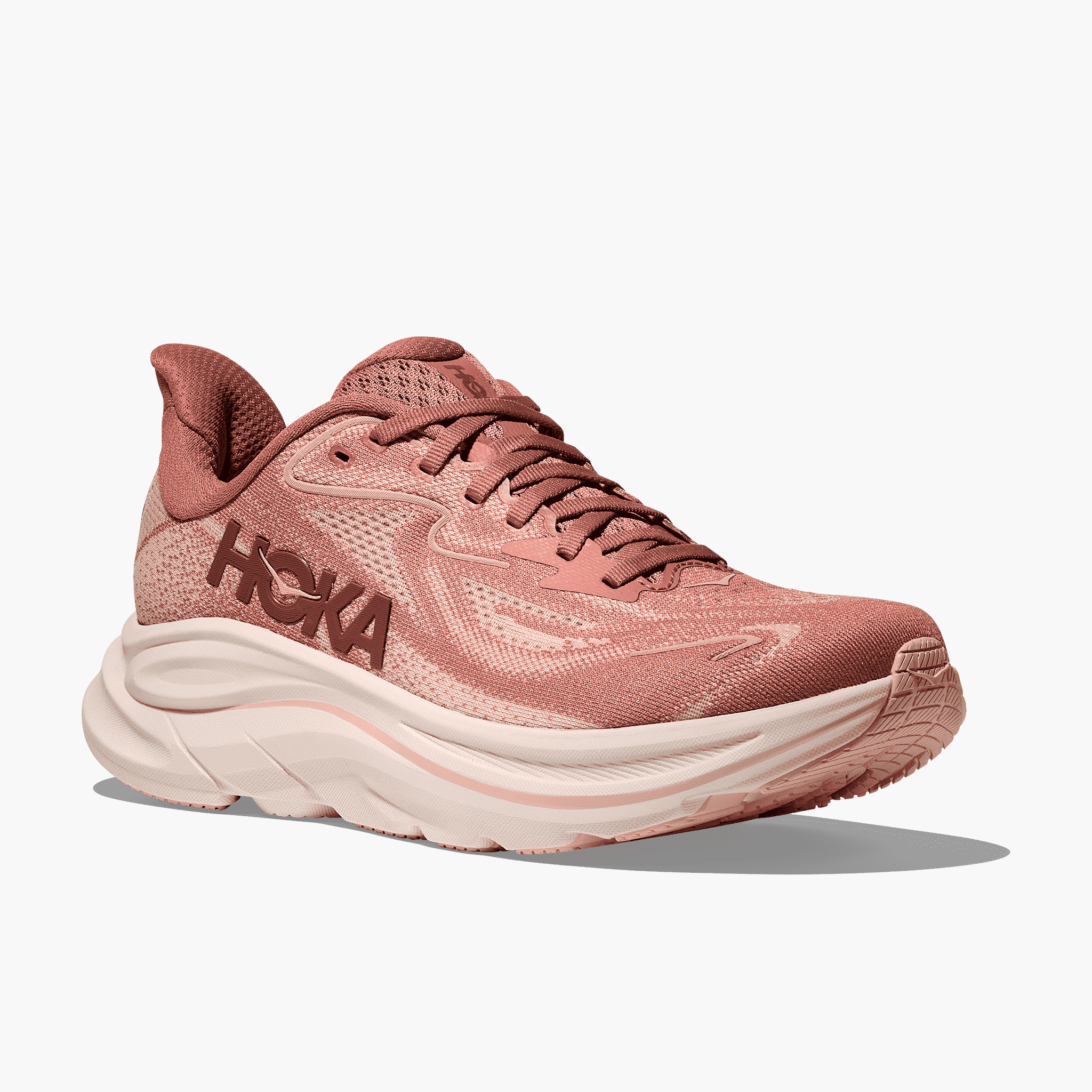 3/4 angle shot of Women's Clifton 10 in Blush / Rose Latte