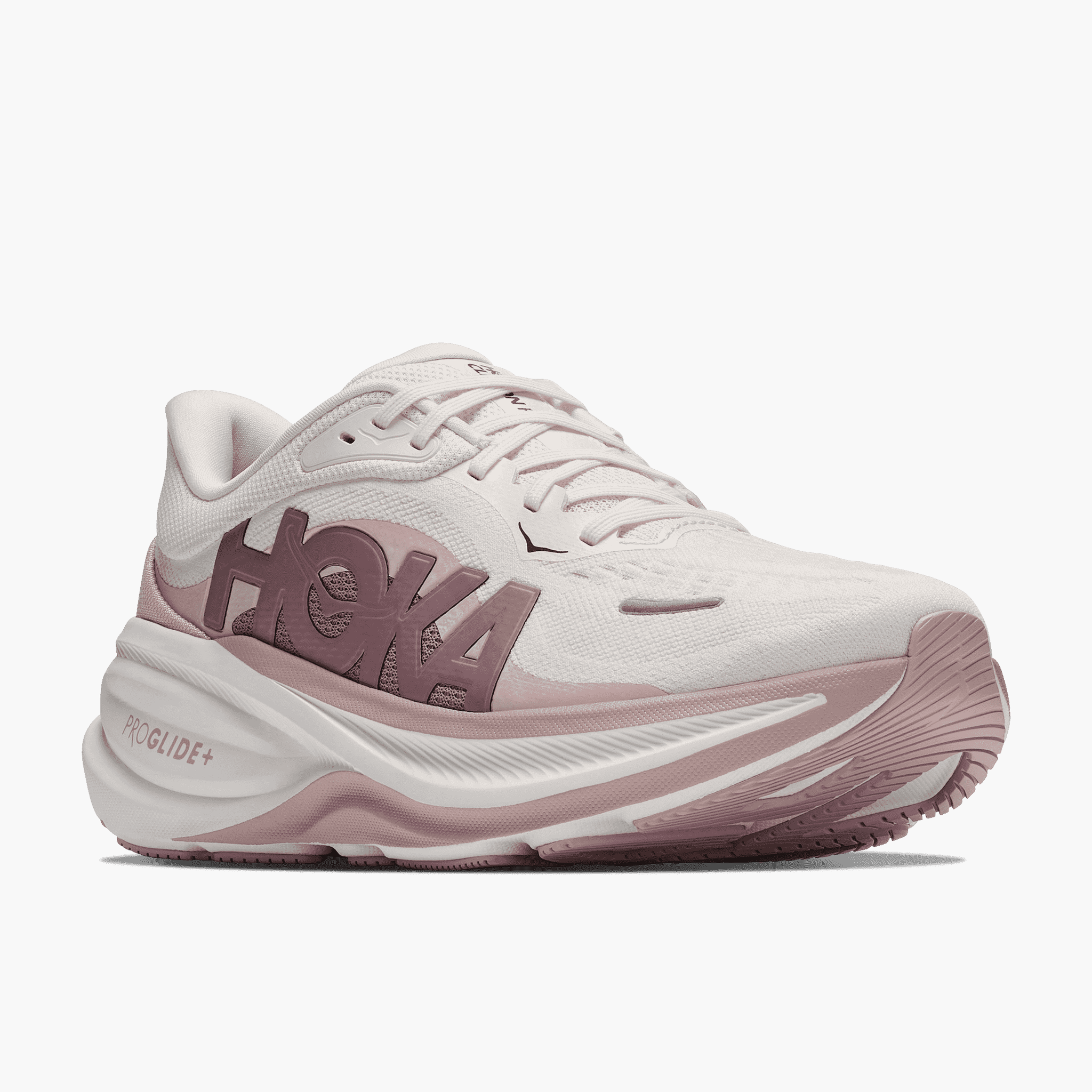 3/4 angle shot of Women's Clifton Pro in Alabaster / Pink Opal