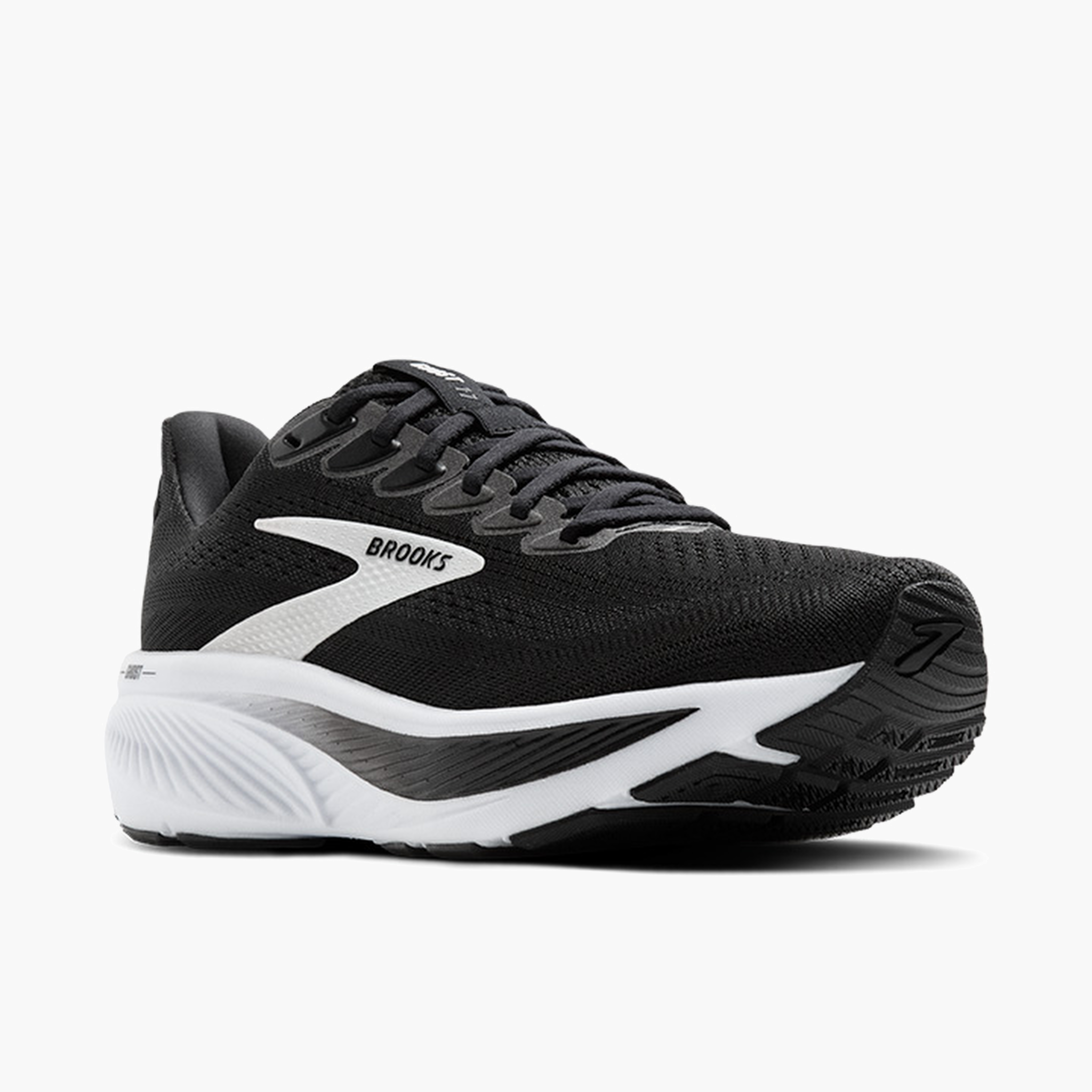 3/4 angle shot of Women's Ghost 17 in Black / Grey / White
