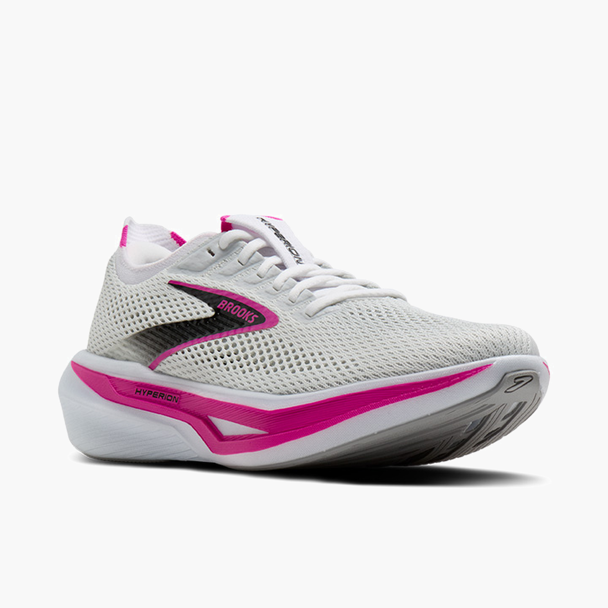 3/4 angle shot of Women's Hyperion 3 in White / Luminary / Cyber Pink