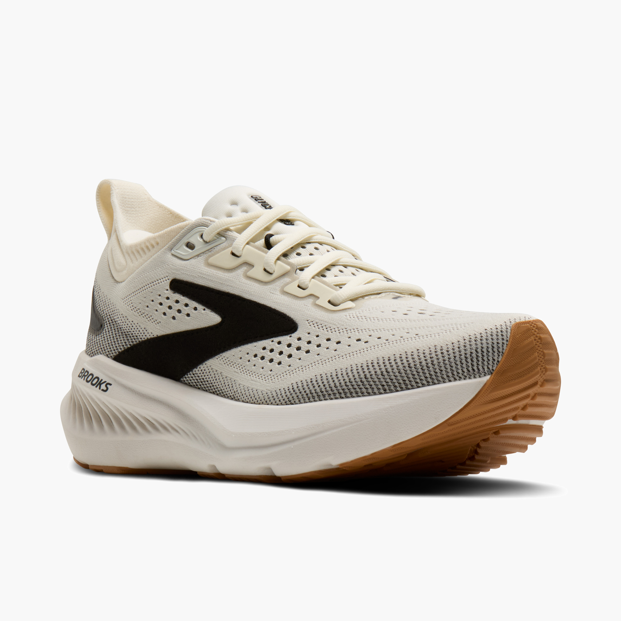 3/4 angle shot of Women's Glycerin 23 in White / Black / Biscuit