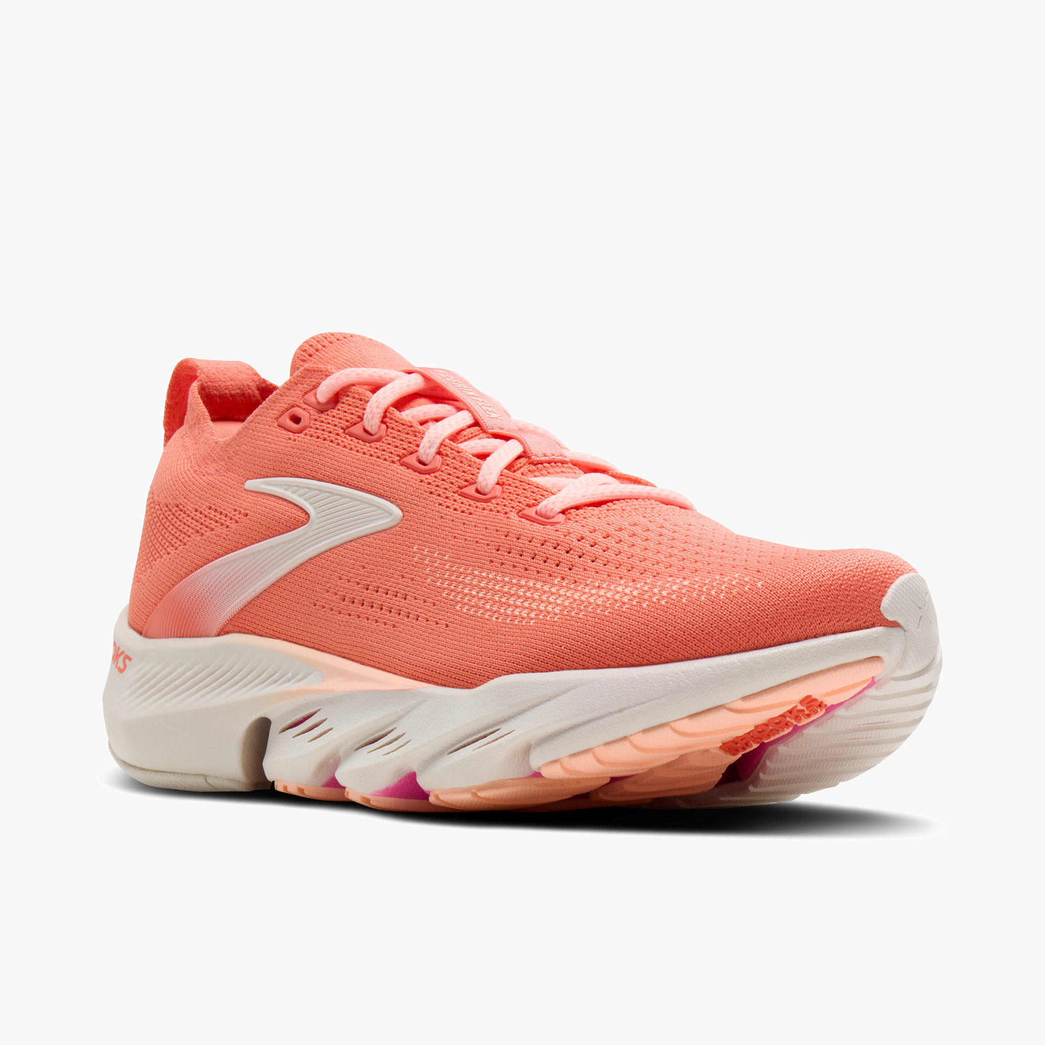 3/4 angle shot of Women's Glycerin Flex in Peach Echo / Coral / Coconut