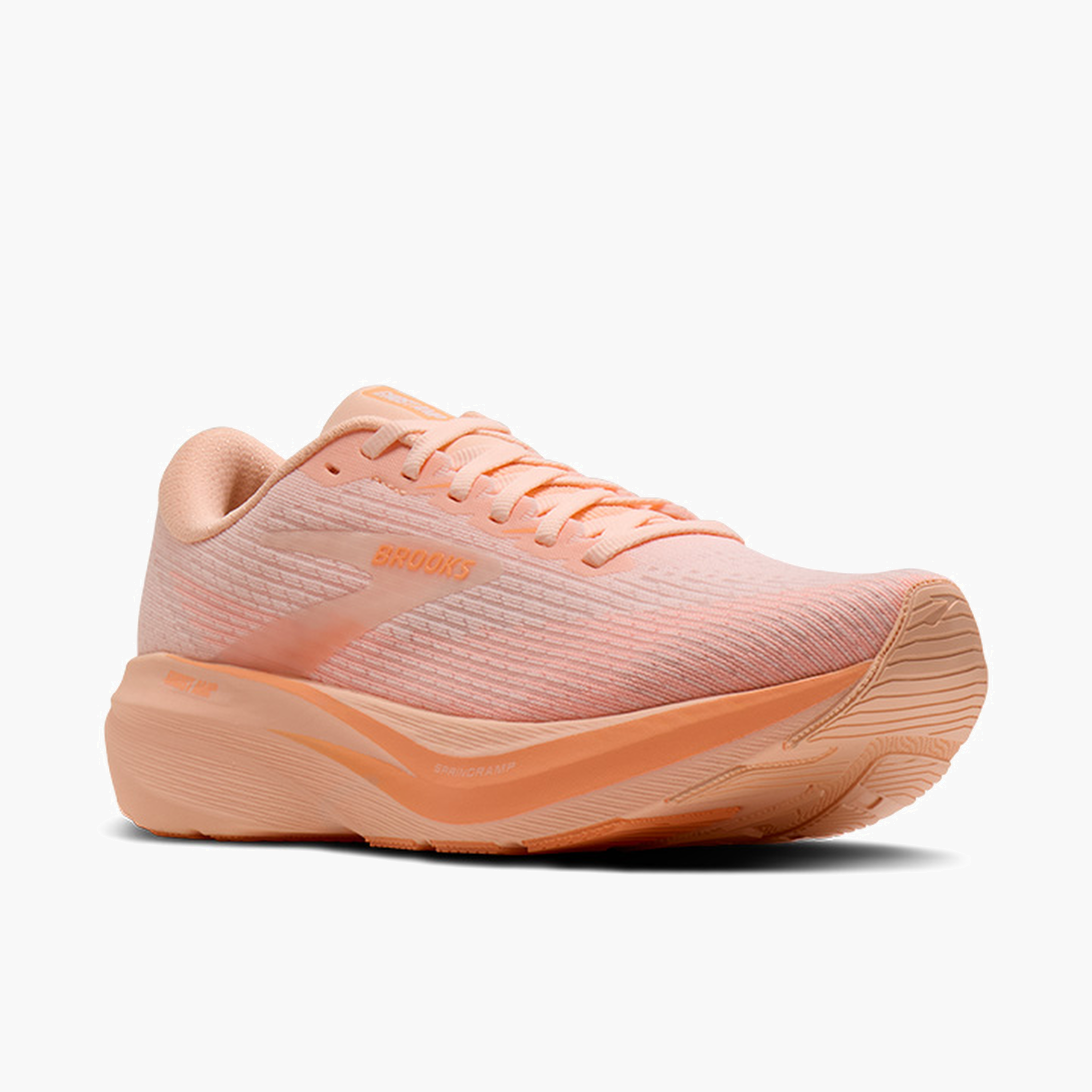 3/4 angle shot of Women's Ghost Amp in Peach / Peach / White