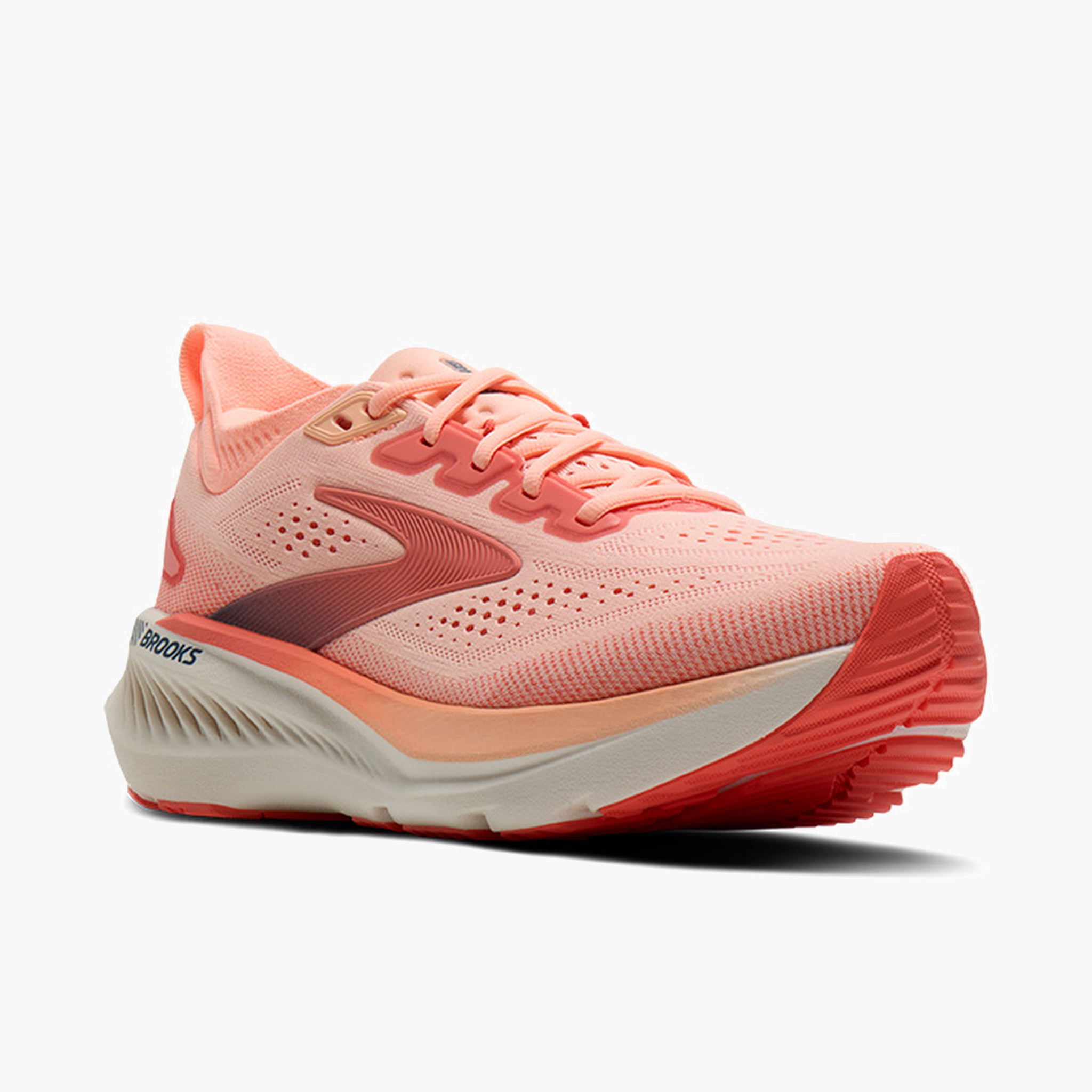 3/4 angle shot of Women's Glycerin GTS 23 in Coral / Peach / Spellbound