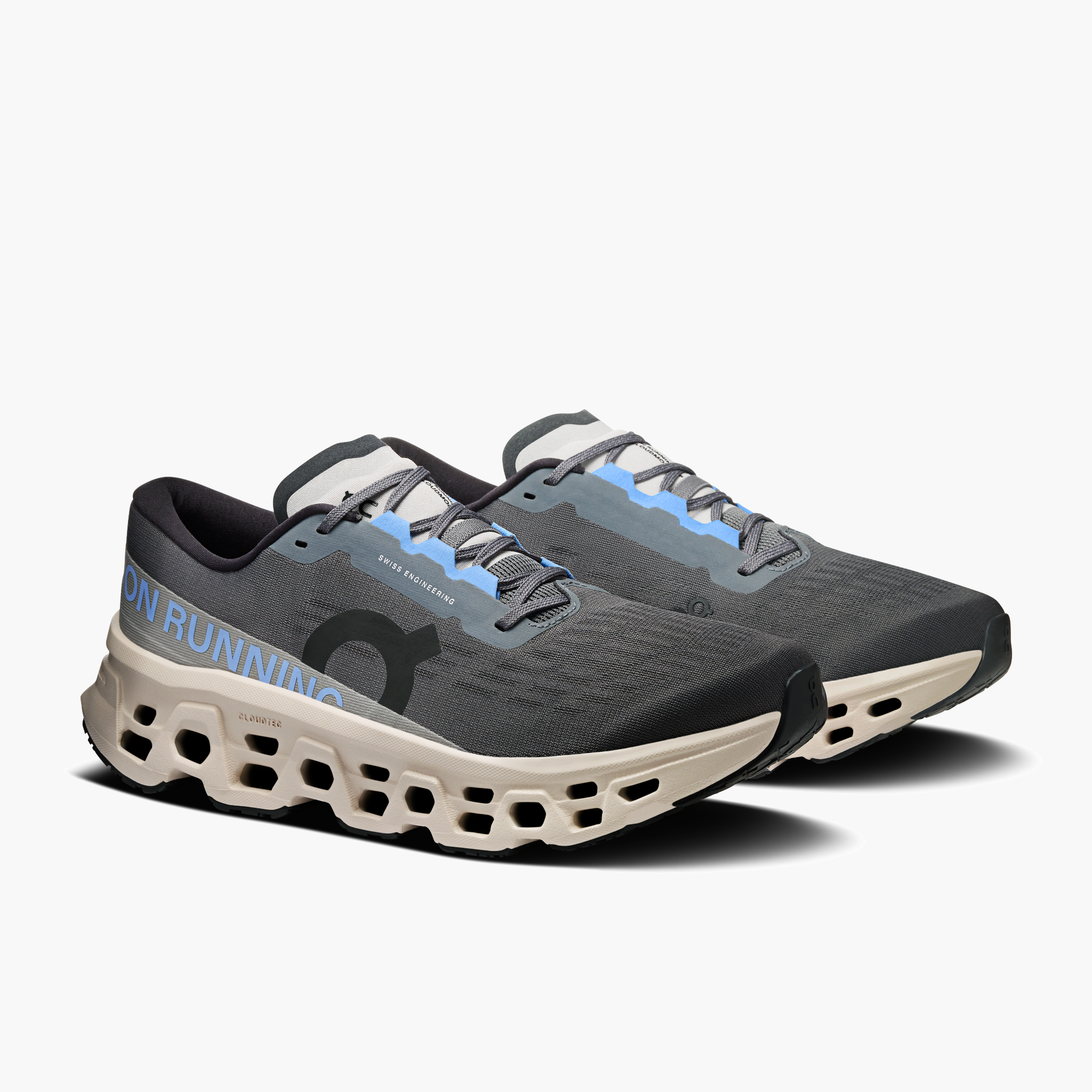3/4 angle shot of Men's Cloudmonster 3 in Rock | Silver