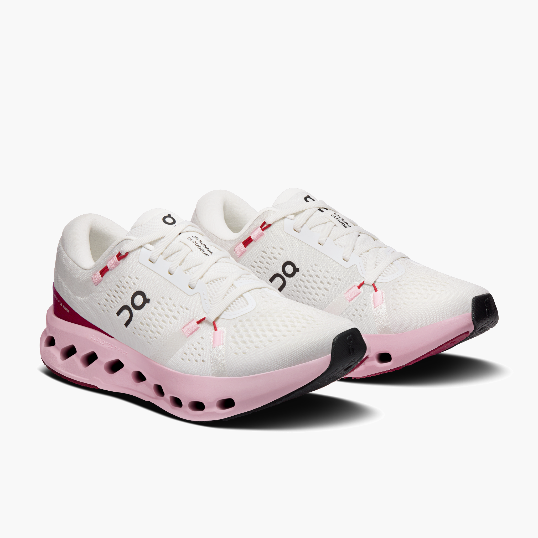 3/4 angle shot of Women's Cloudsurfer 2 in Ivory | Peony