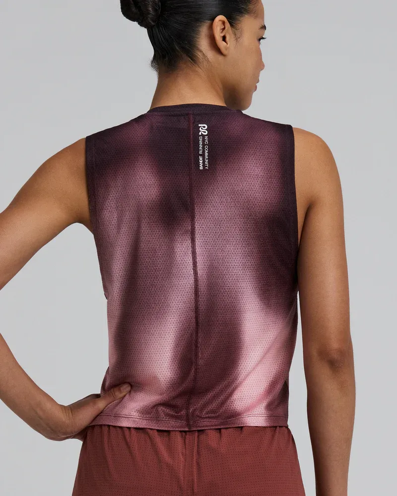 Women s Micromesh Run Tank in Mahogany Multi - 3