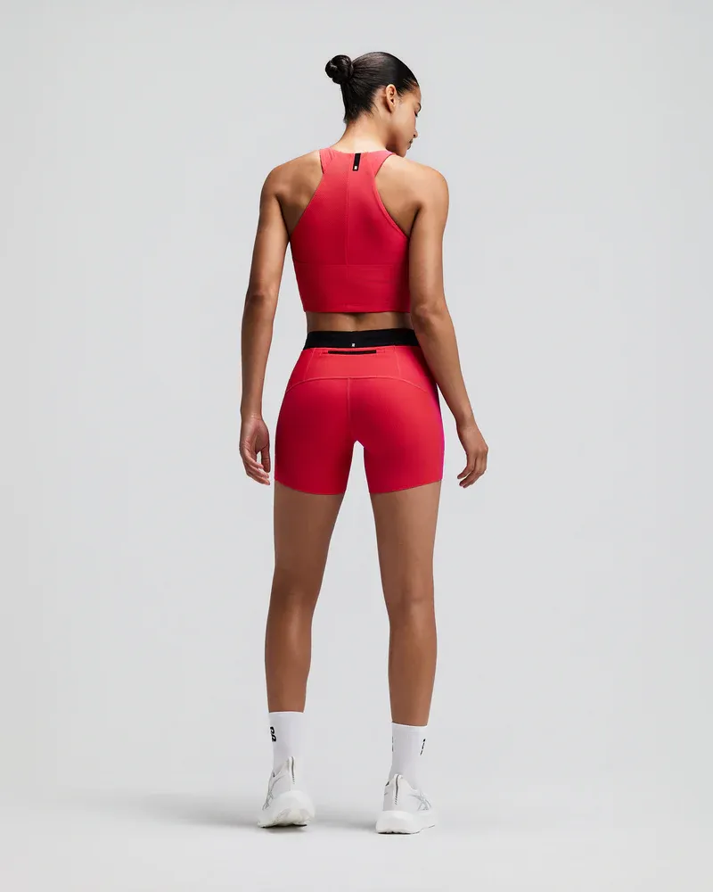Women s Striped Cadence Compression Shorts 5 in Poppy / Azalea - 3