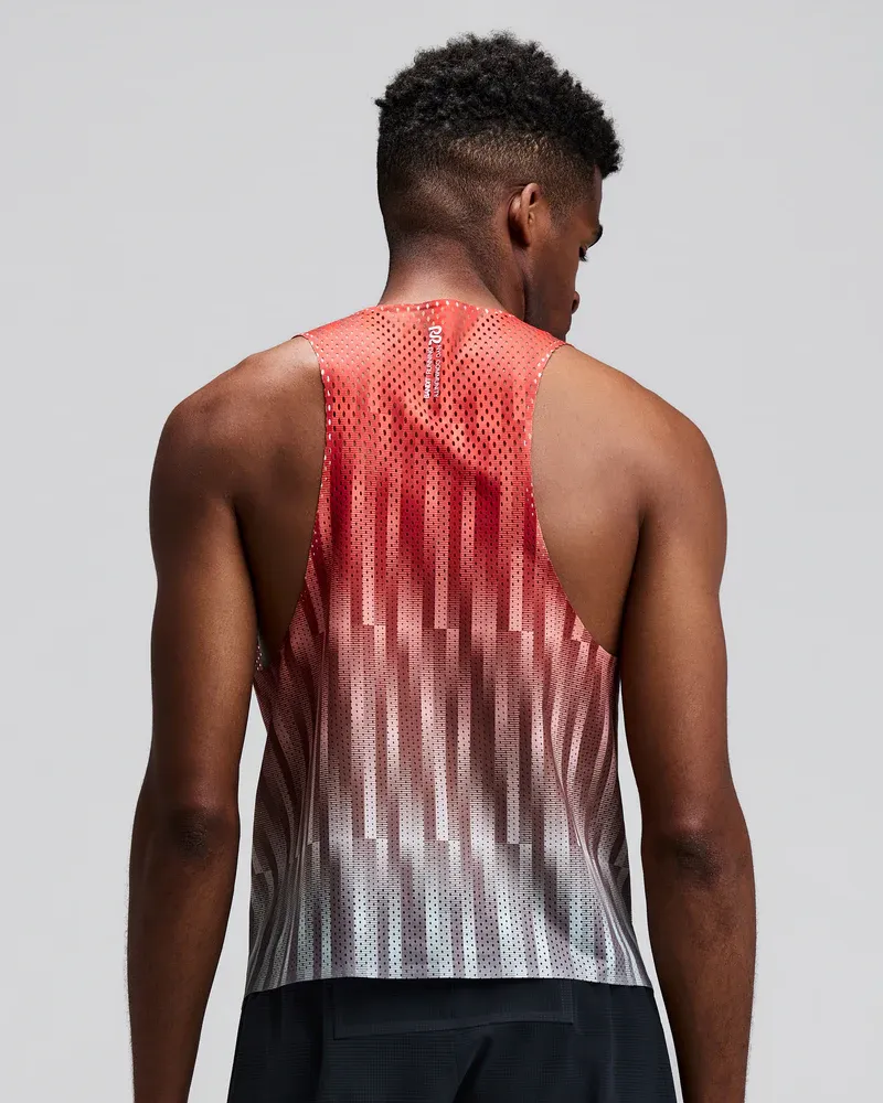 Men s Shredder Shorty Race Singlet in Uneven Gradient / Poppy - 3