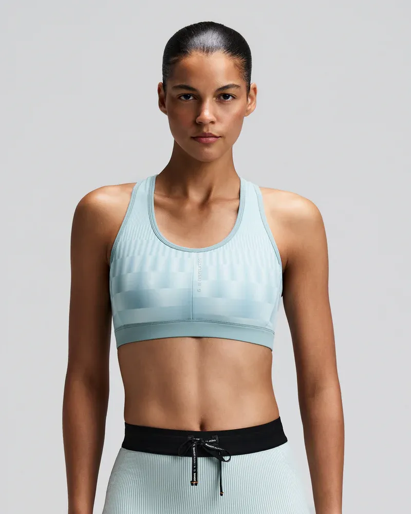 Vanisher Reverso™ Scoop Neck Run Bra in Growing Grid - Lagoon / Mist - 3