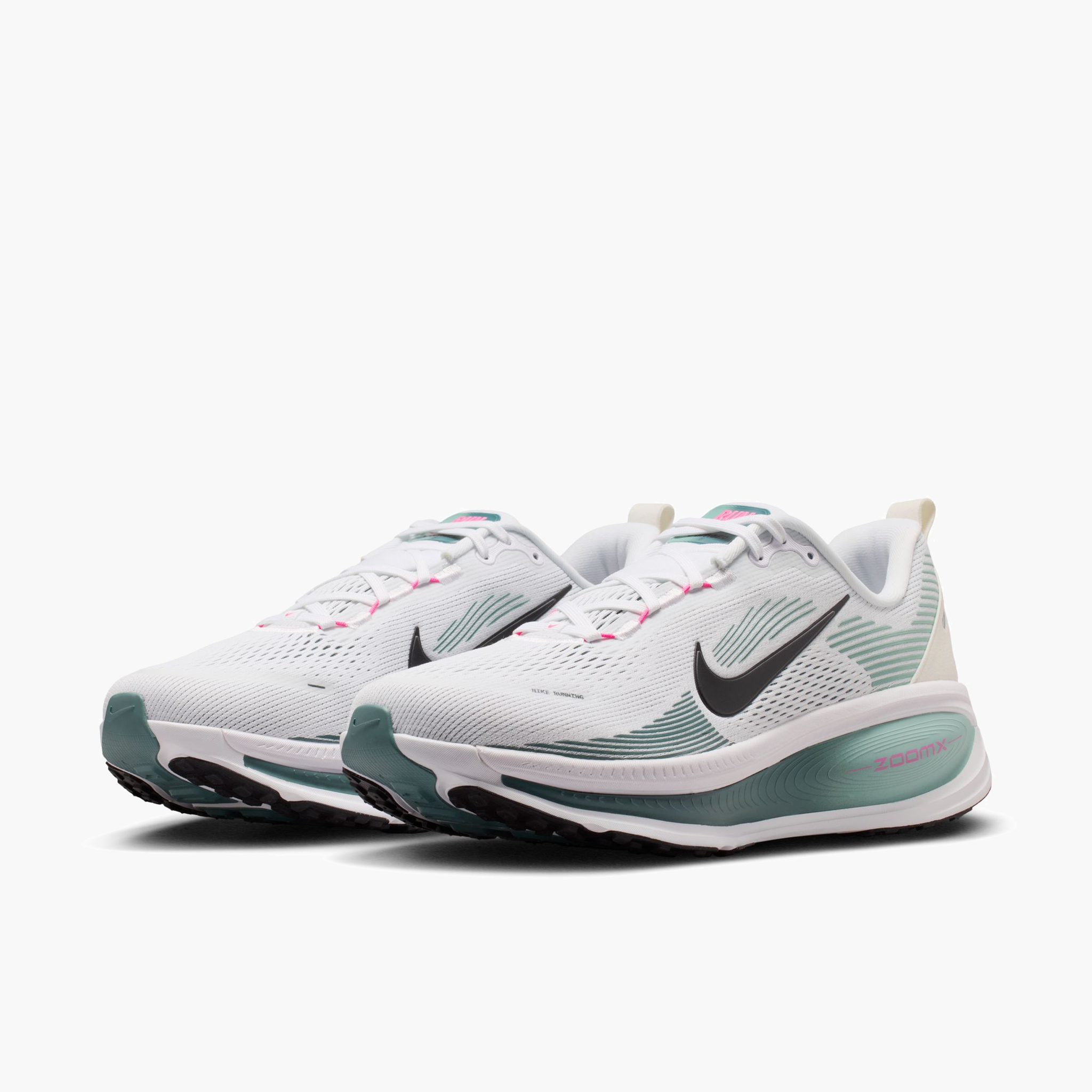 3/4 angle shot of Men's Vomero 18 in White / Black-Mineral Slate-Mineral