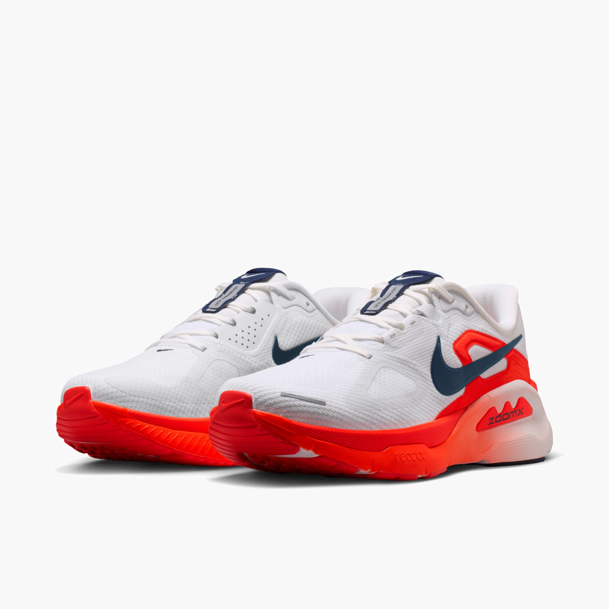 3/4 angle shot of Men's Structure Plus in White / Midnight Navy-Bright Crimson