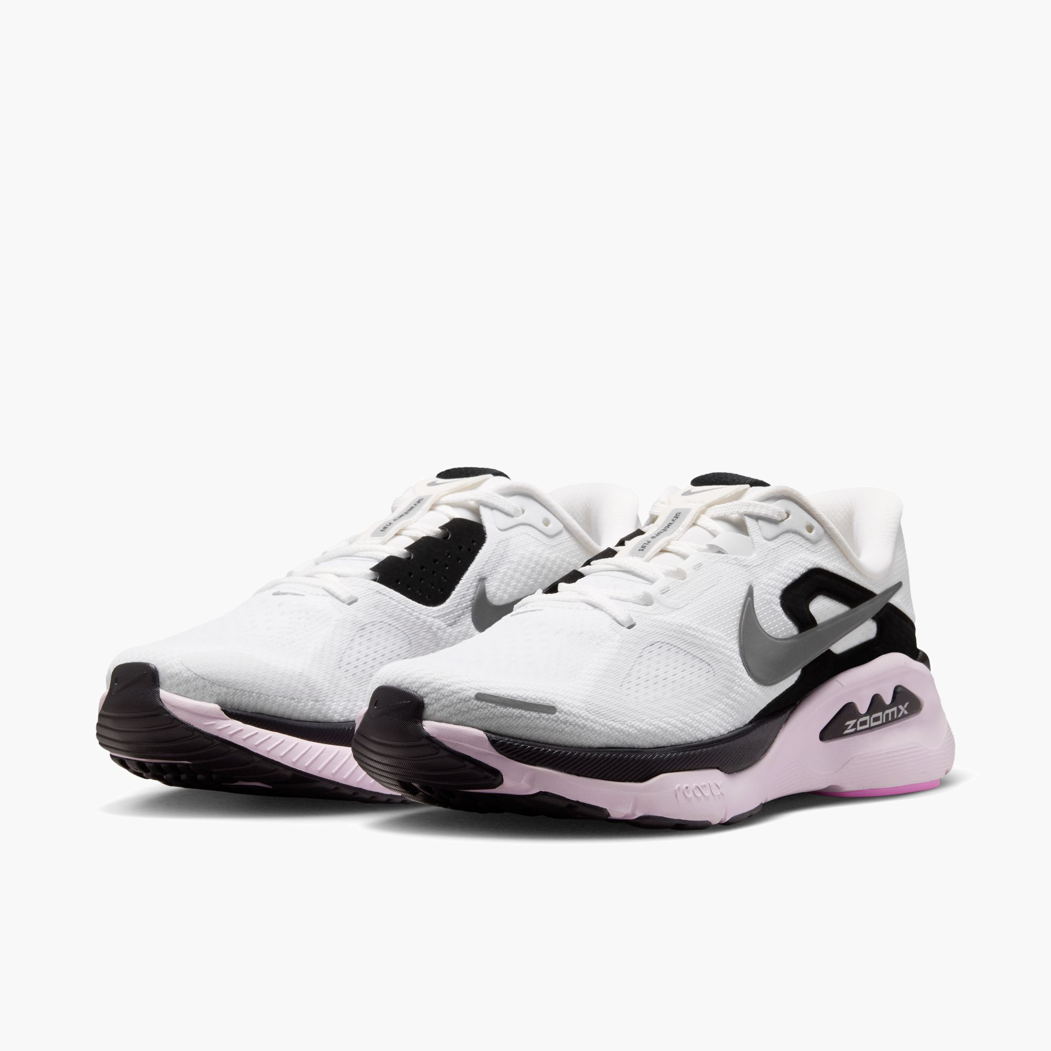 3/4 angle shot of Women's Structure Plus in White / Metallic Silver-Black