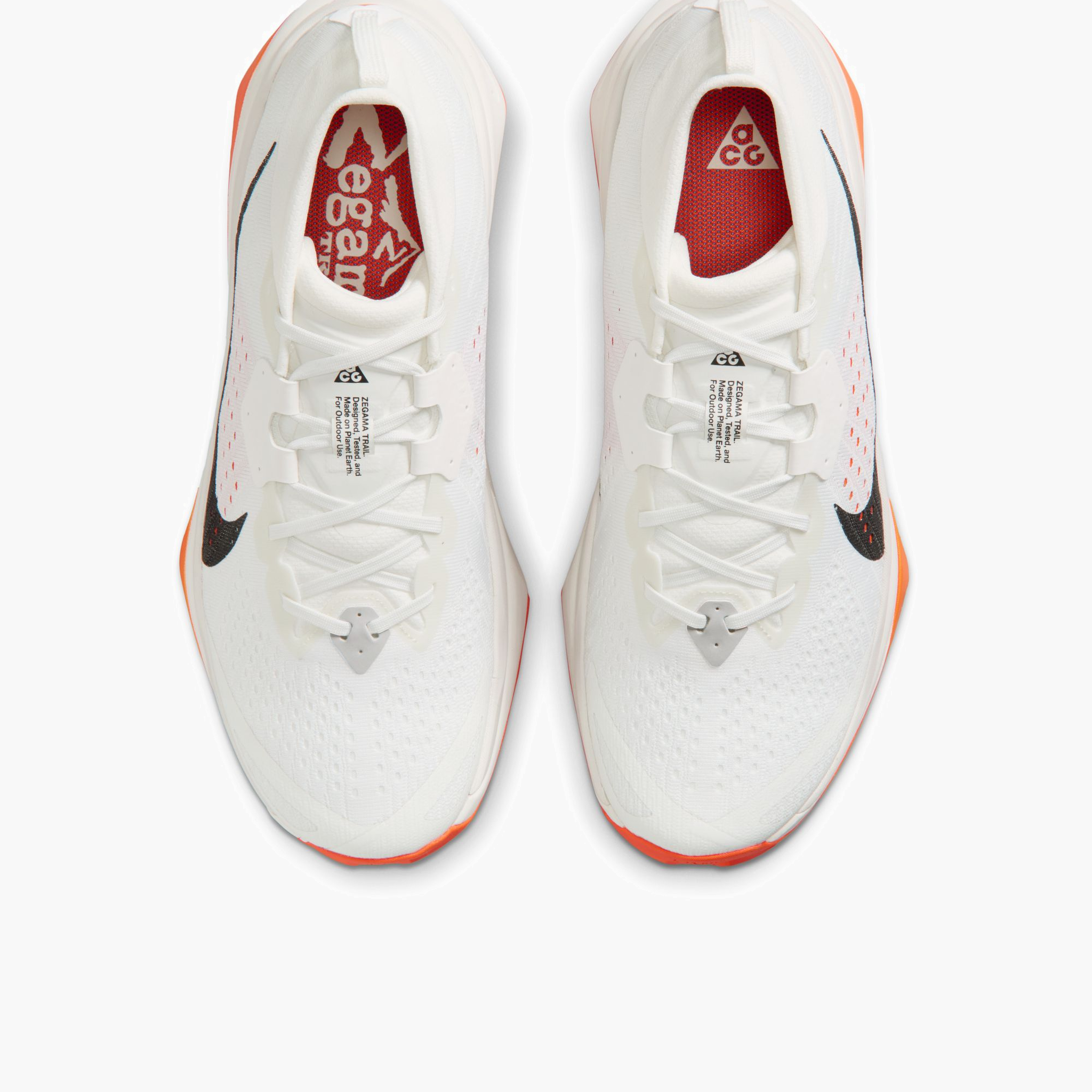 3/4 angle shot of Men's ACG Zegama in Summit White / Black-Phantom-Safety Orange