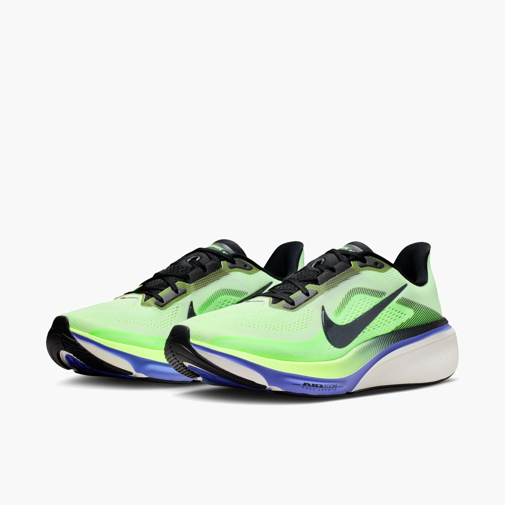 3/4 angle shot of Men's Pegasus 42 in Volt Tint / Black Spruce-Sapphire