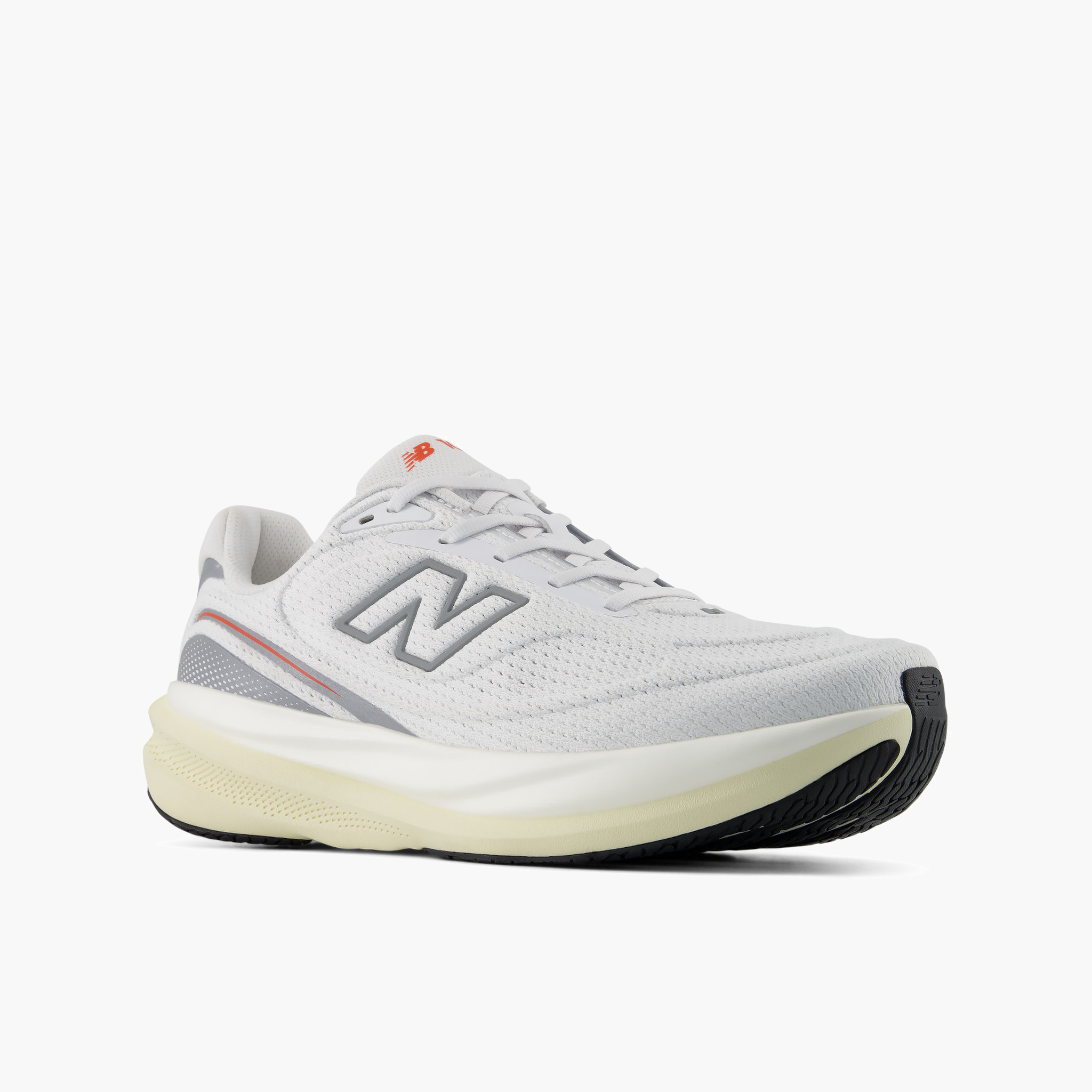 3/4 angle shot of Men's 1080 v15 in White / Neoflame