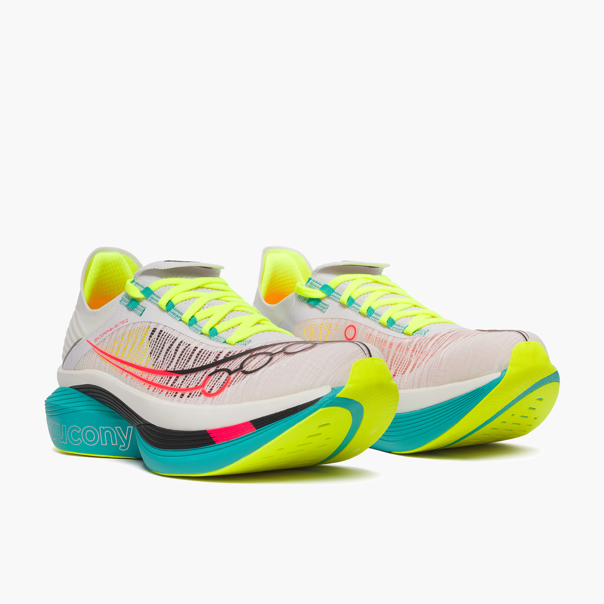 3/4 angle shot of Men's Endorphin Elite 2 in White/vizi