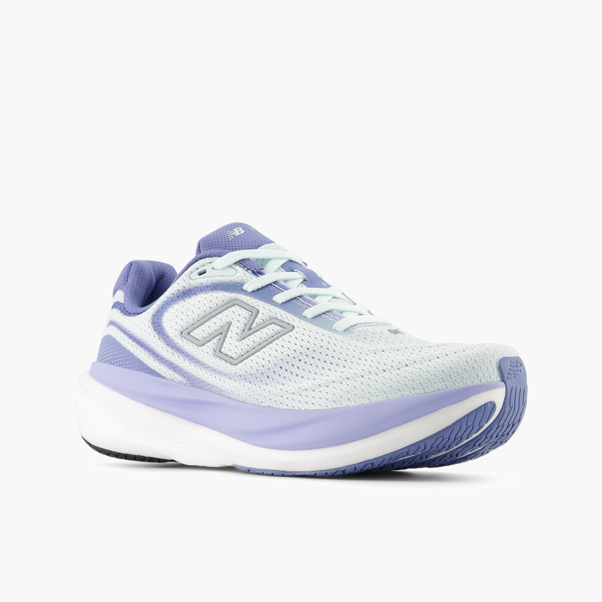 3/4 angle shot of Women's 1080 v15 in Glintblue / Silvermetallic / Fairweatherblue