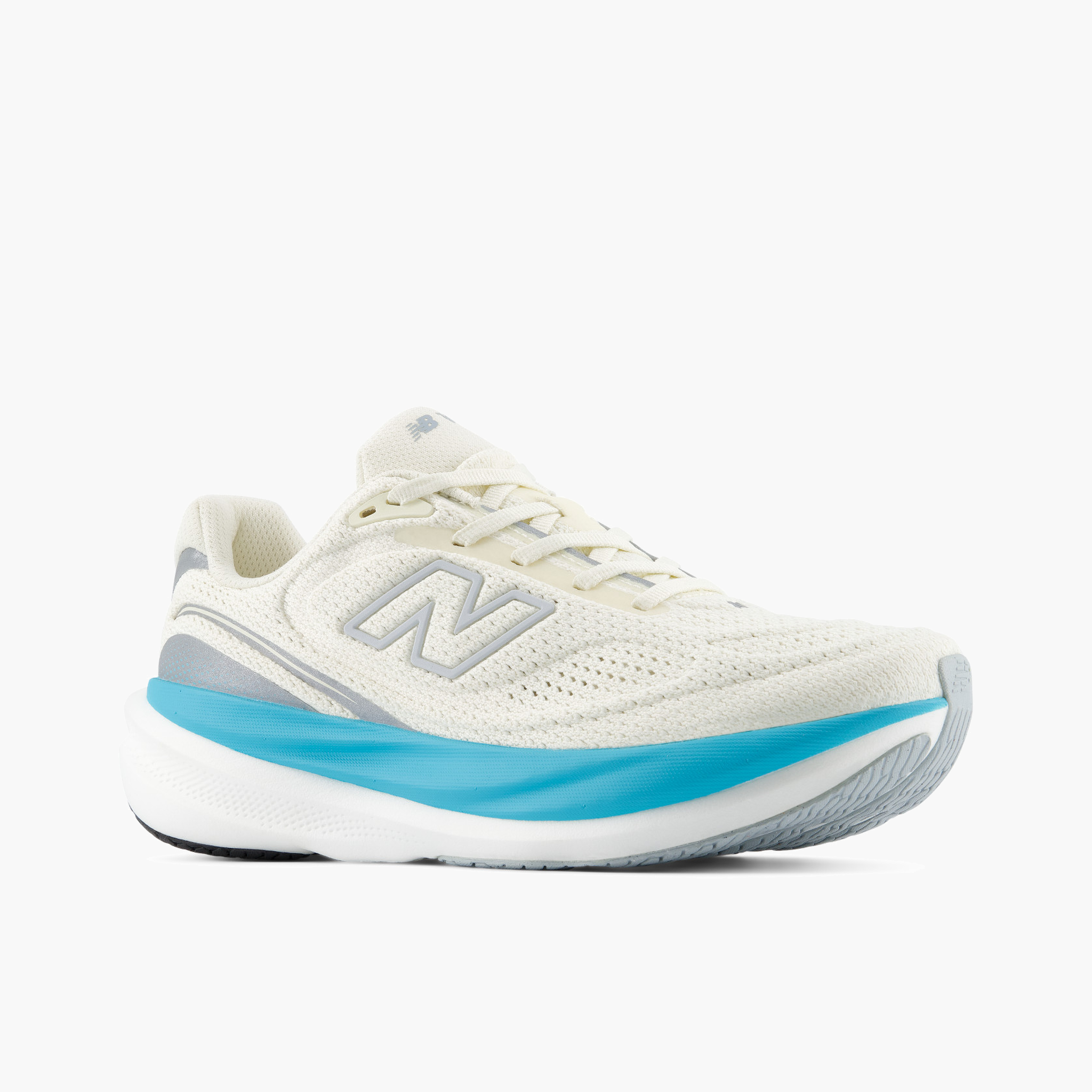 3/4 angle shot of Women's 1080 v15 in Angora / Blueglaze