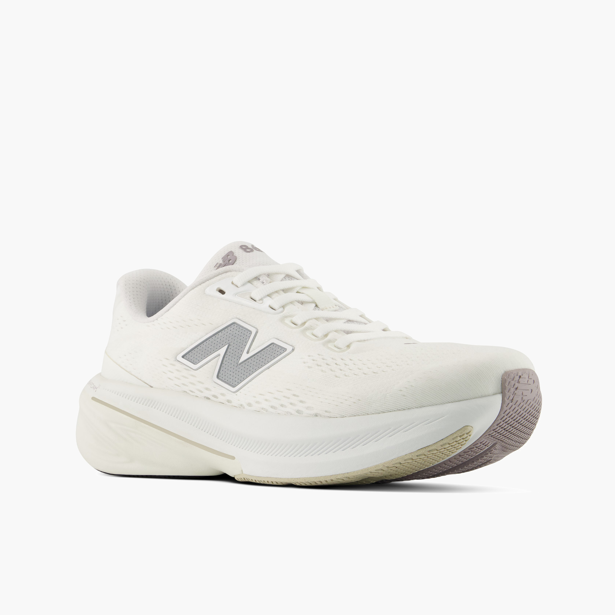 3/4 angle shot of Women's 860 v15 in White / Silvermetallic