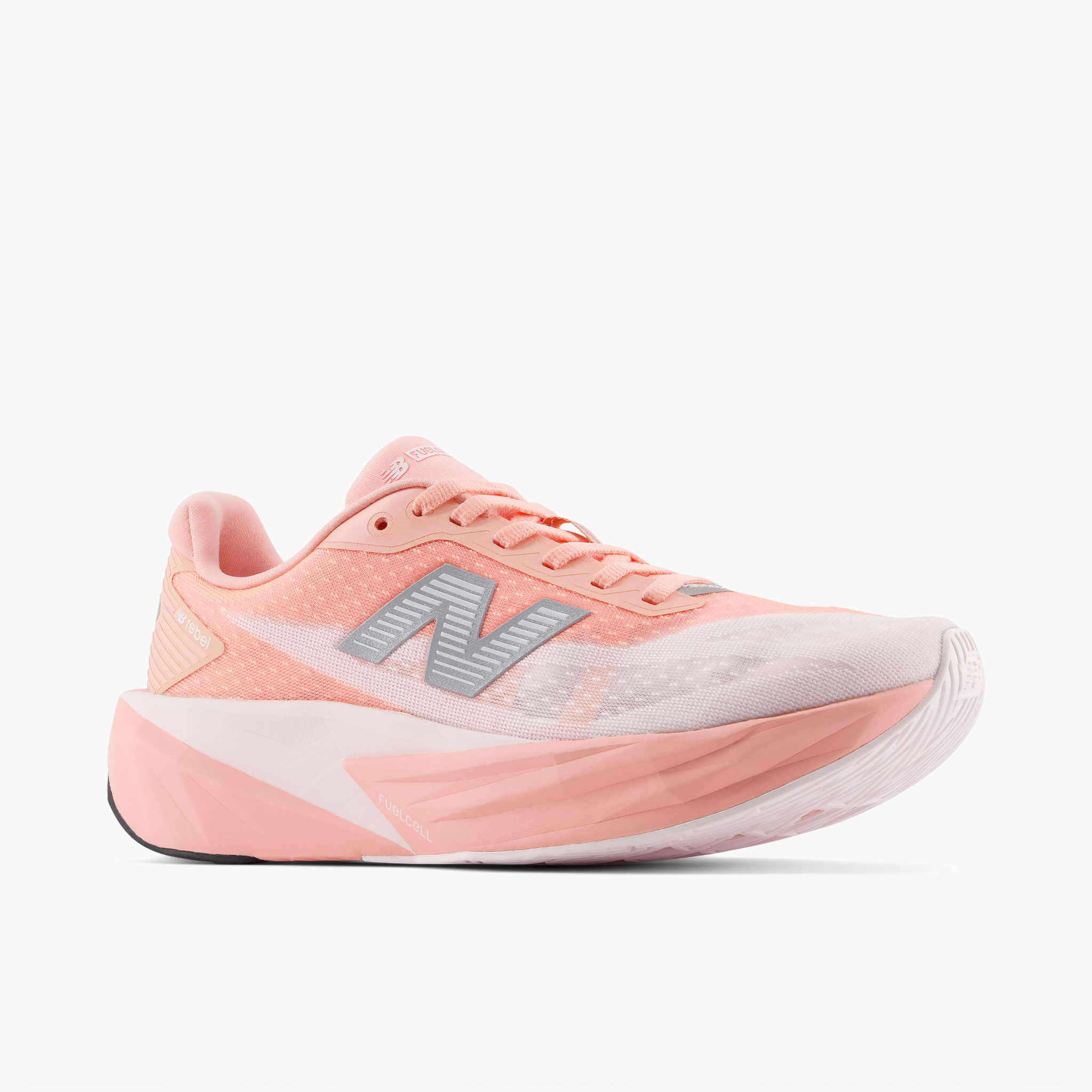 3/4 angle shot of Women's FuelCell Rebel v5 in Pinklemonade / Pinksalt