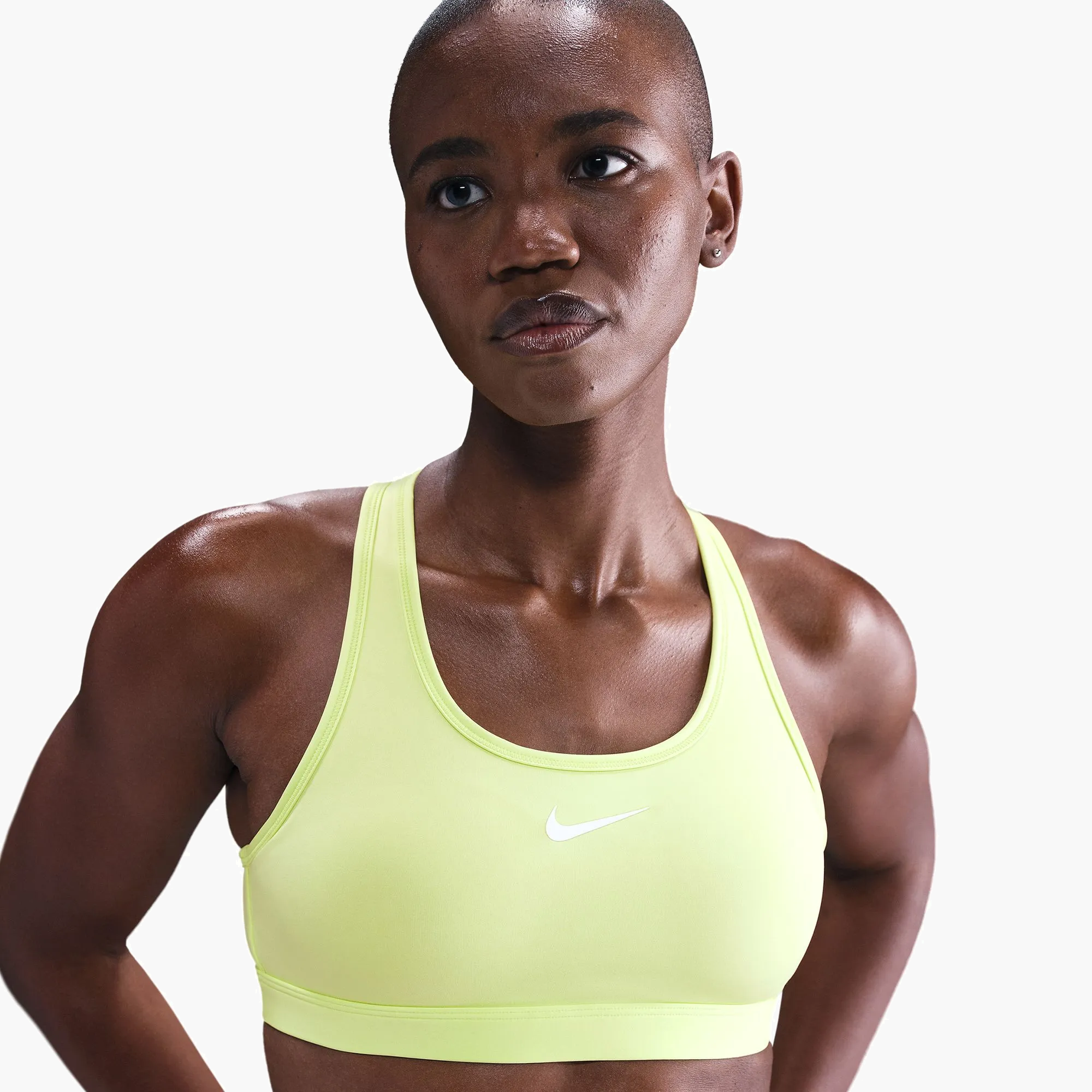 Swoosh Medium Support Bra in LT Lemon Twist - 4