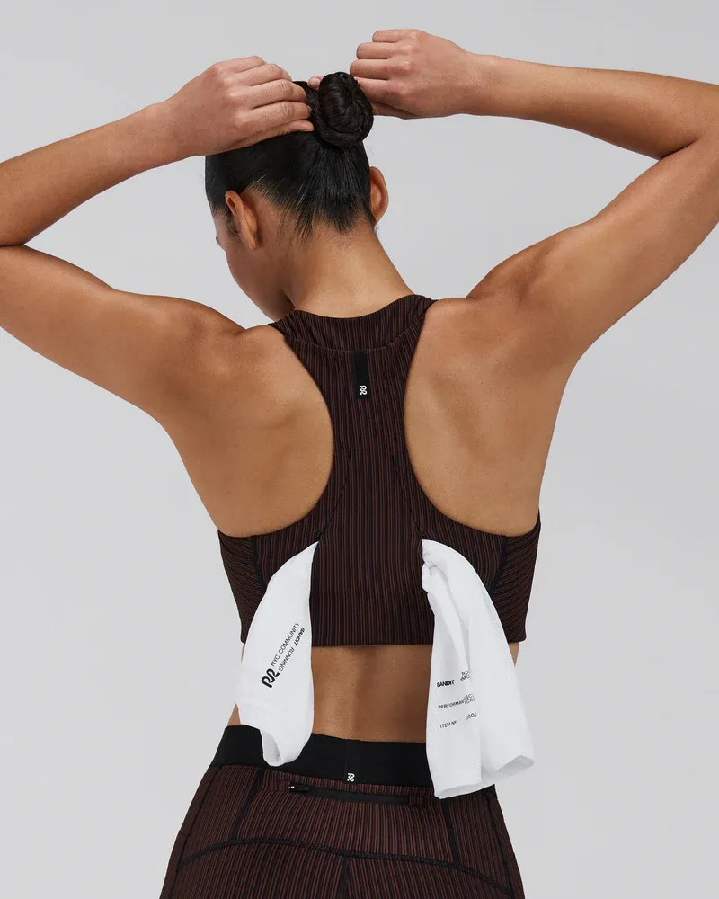 Striped Cadence Longline Bra - Cacao / Black (4)