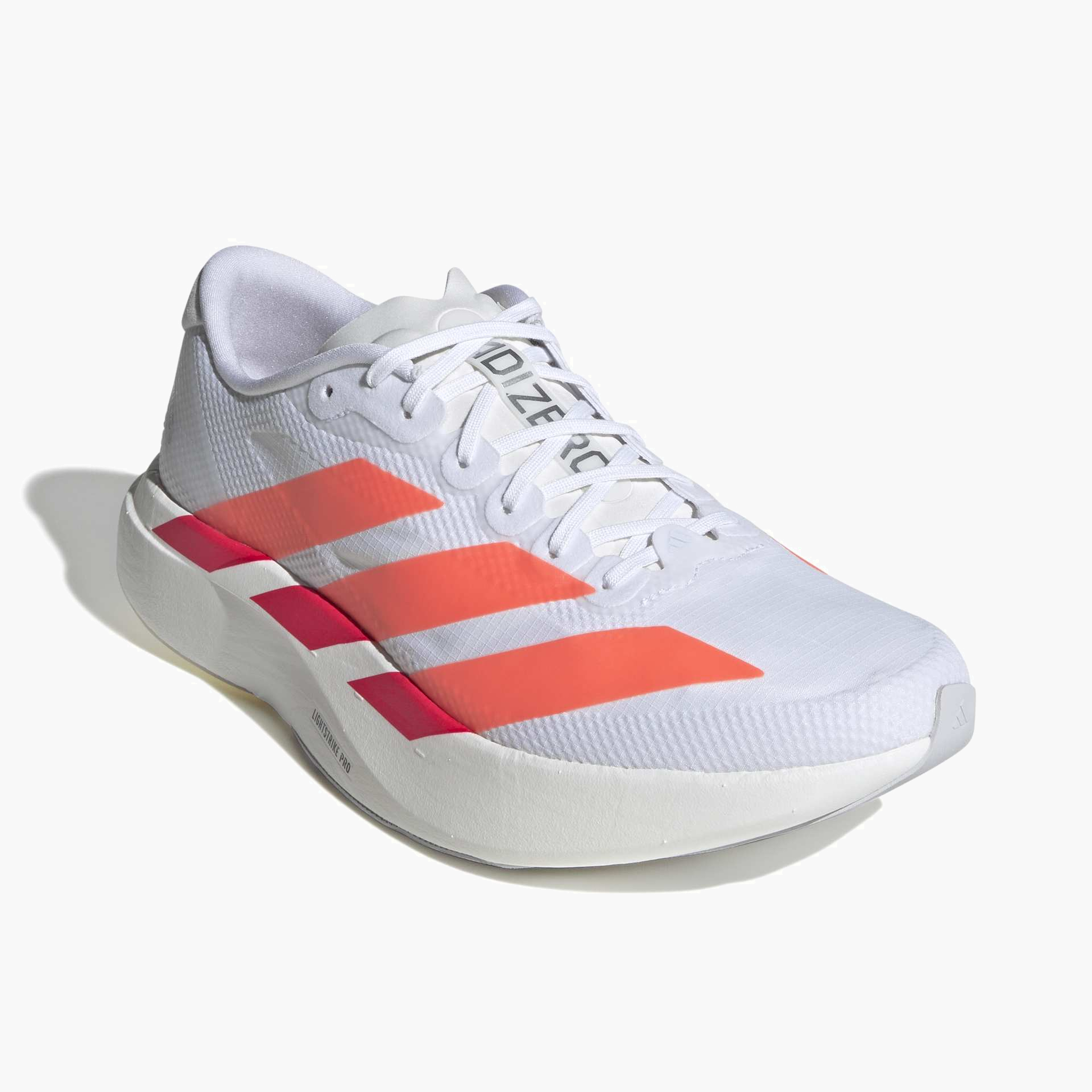 Top front angle shot of Men's Evo SL Woven in Ftwwht / Luor / Lucred