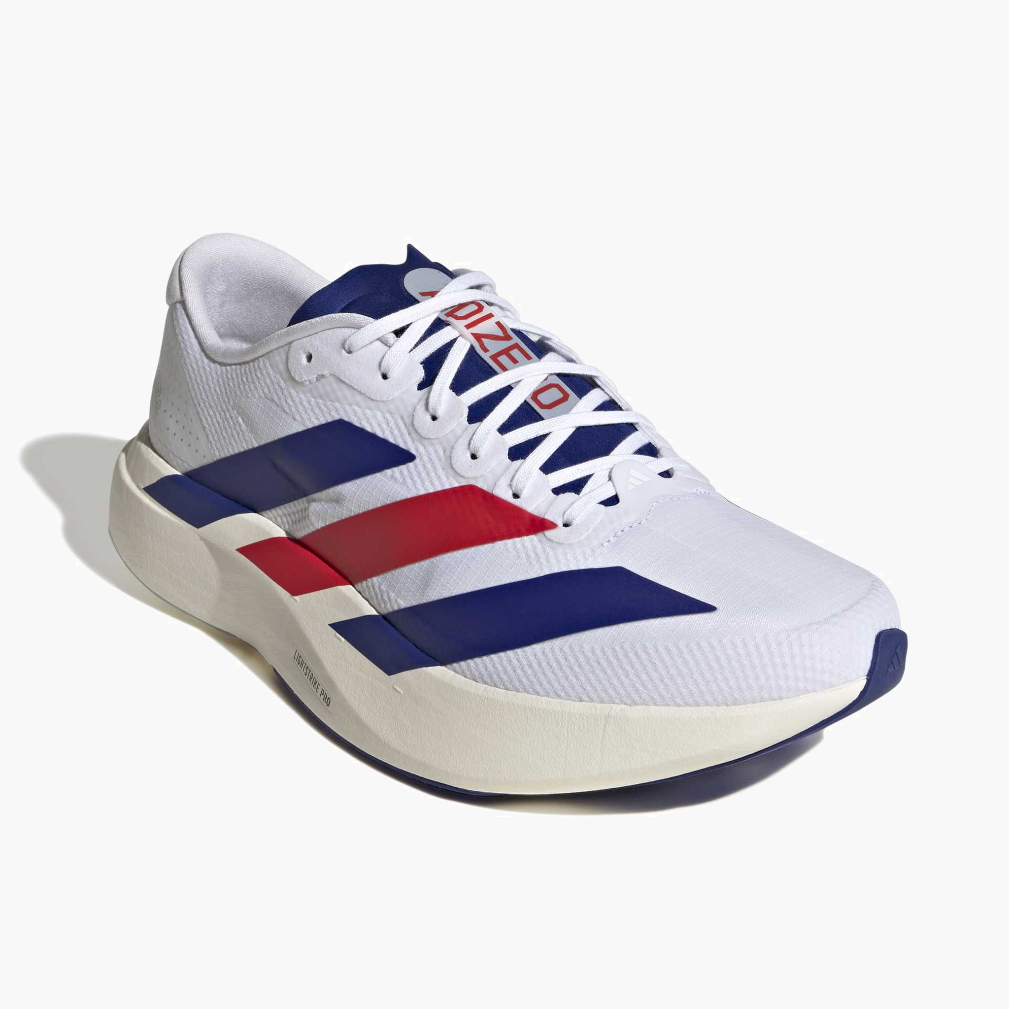 Top front angle shot of Men's Evo SL Woven in Ftwwht / Mysink / Purrub