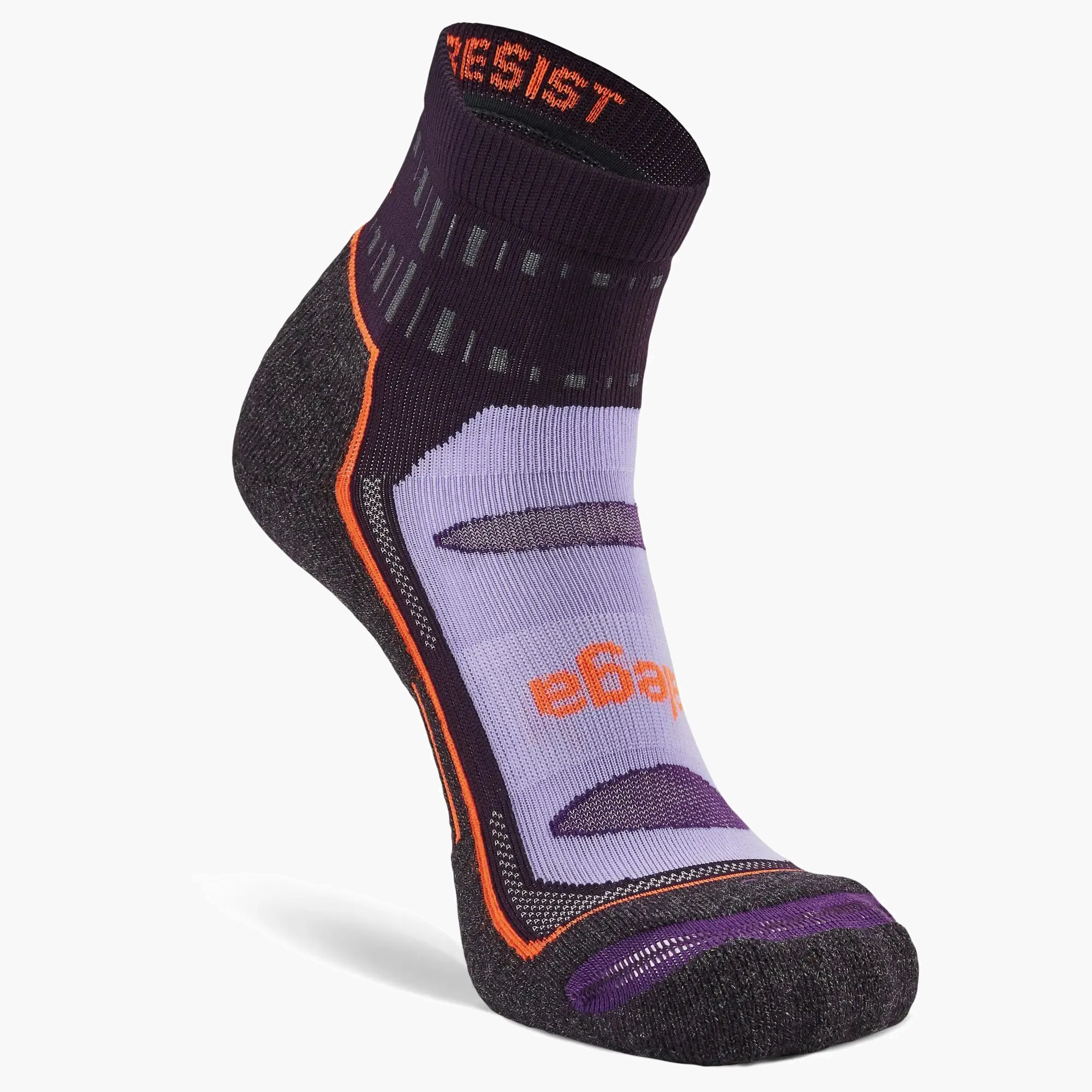 Blister Resist Quarter Socks in Plum - 5