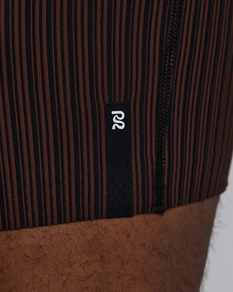 Men s Striped Cadence 7 Pocket Lined Half Tights in Cacao / Black - 5