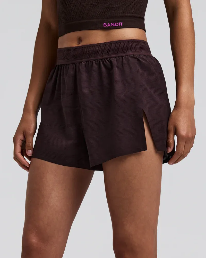 Women s CoolGrid Split Shorts 3 in Espresso - 5