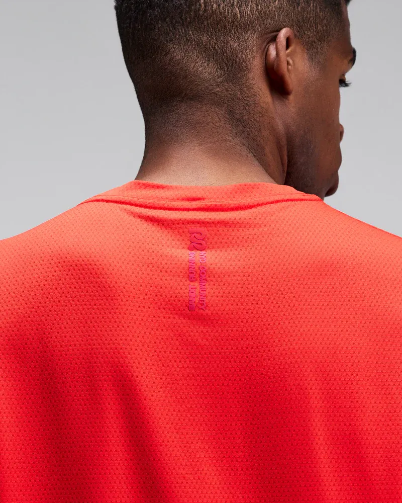 Men s Micromesh Short Sleeve Run Tee in Poppy - 5