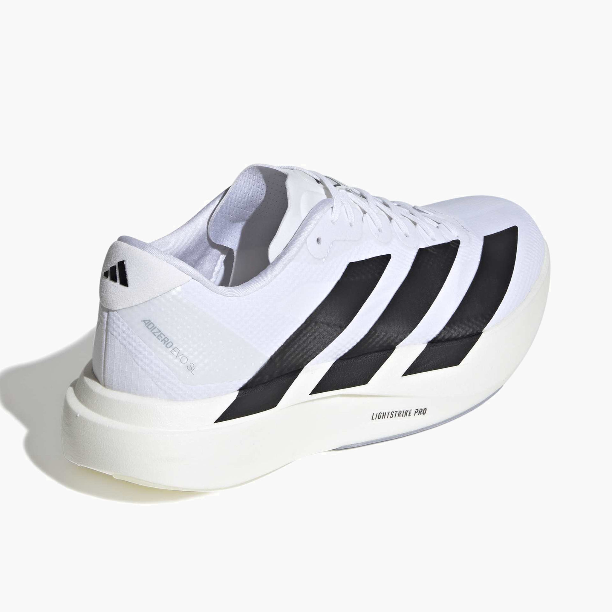 Top back angle shot of Men's Evo SL Woven in Ftwwht / Cblack / Dshgry