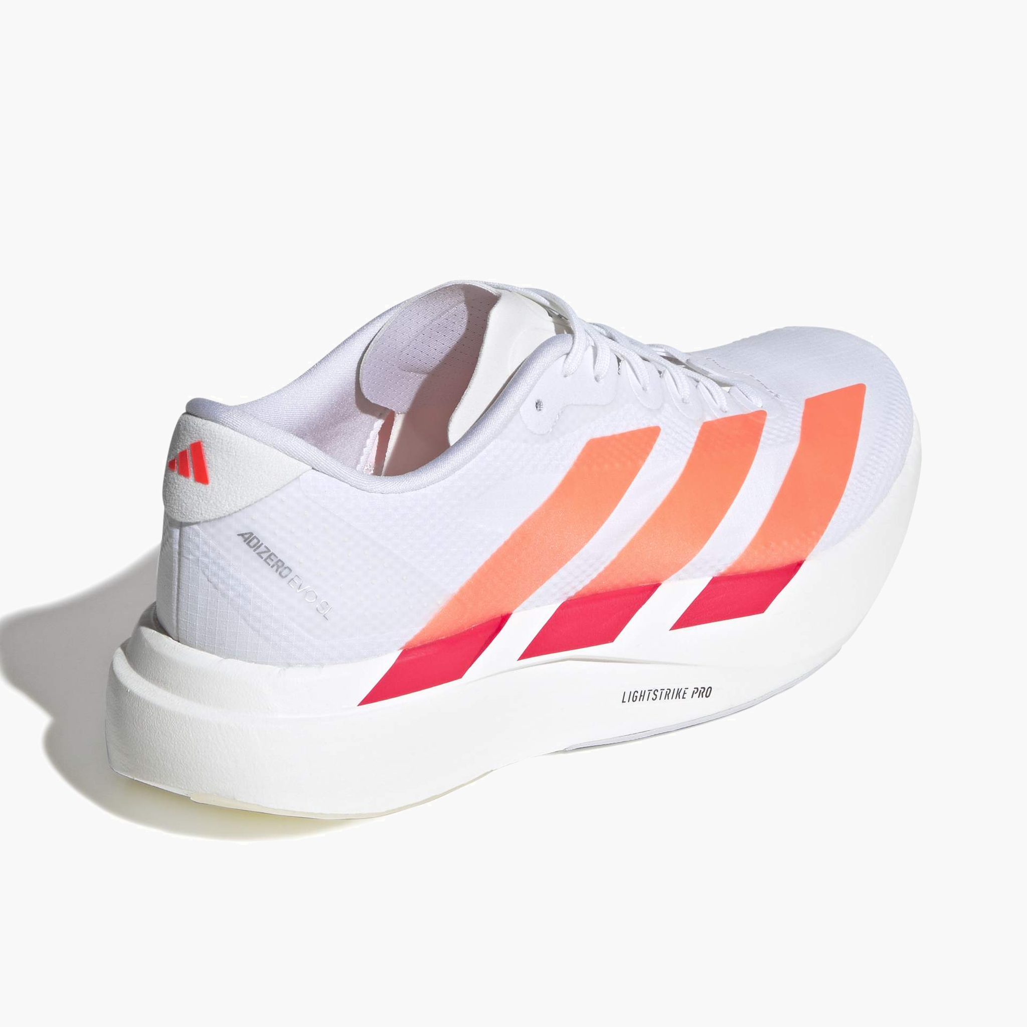 Top back angle shot of Men's Evo SL Woven in Ftwwht / Luor / Lucred