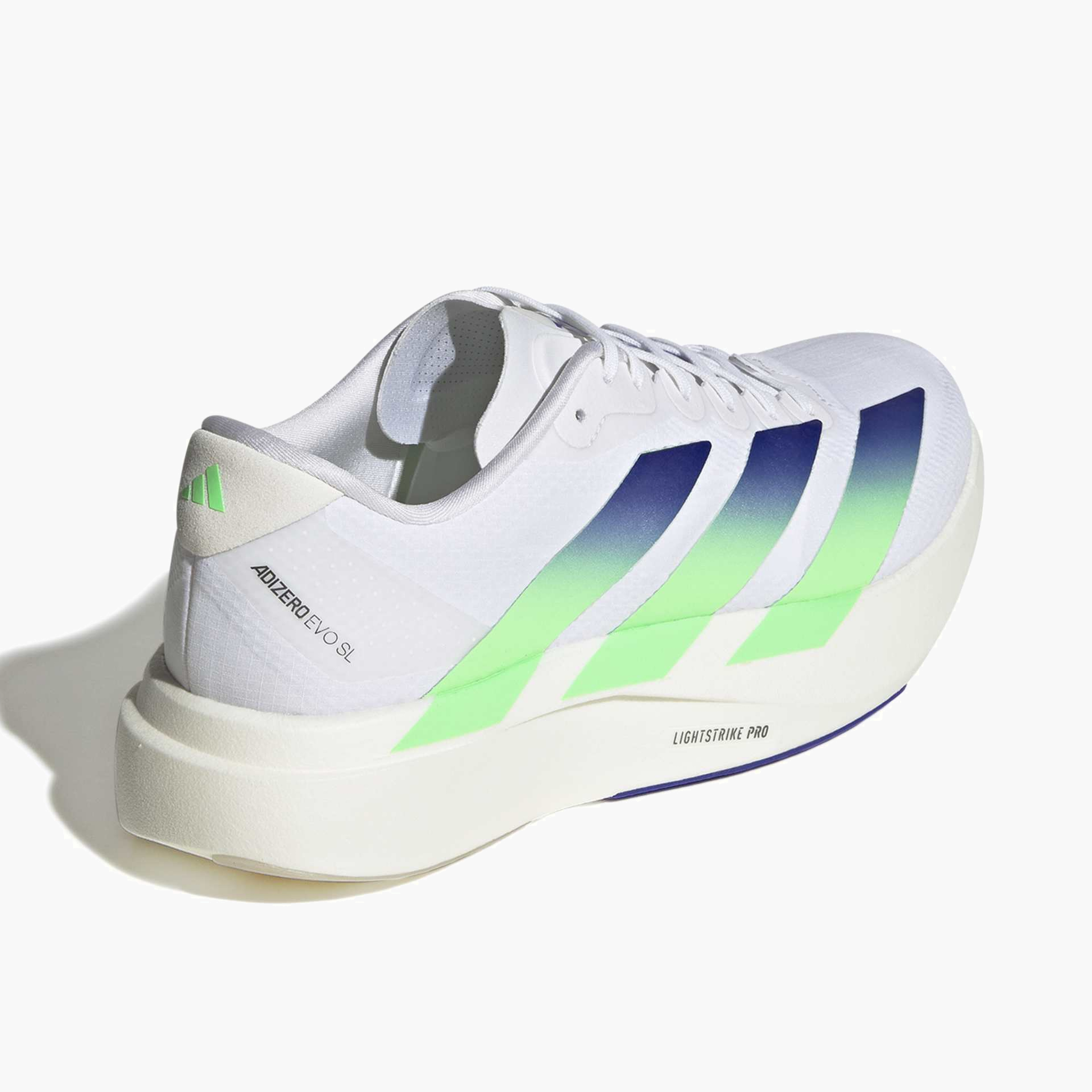 Top back angle shot of Men's Evo SL Woven in Ftwr White / Beam Green / Core White