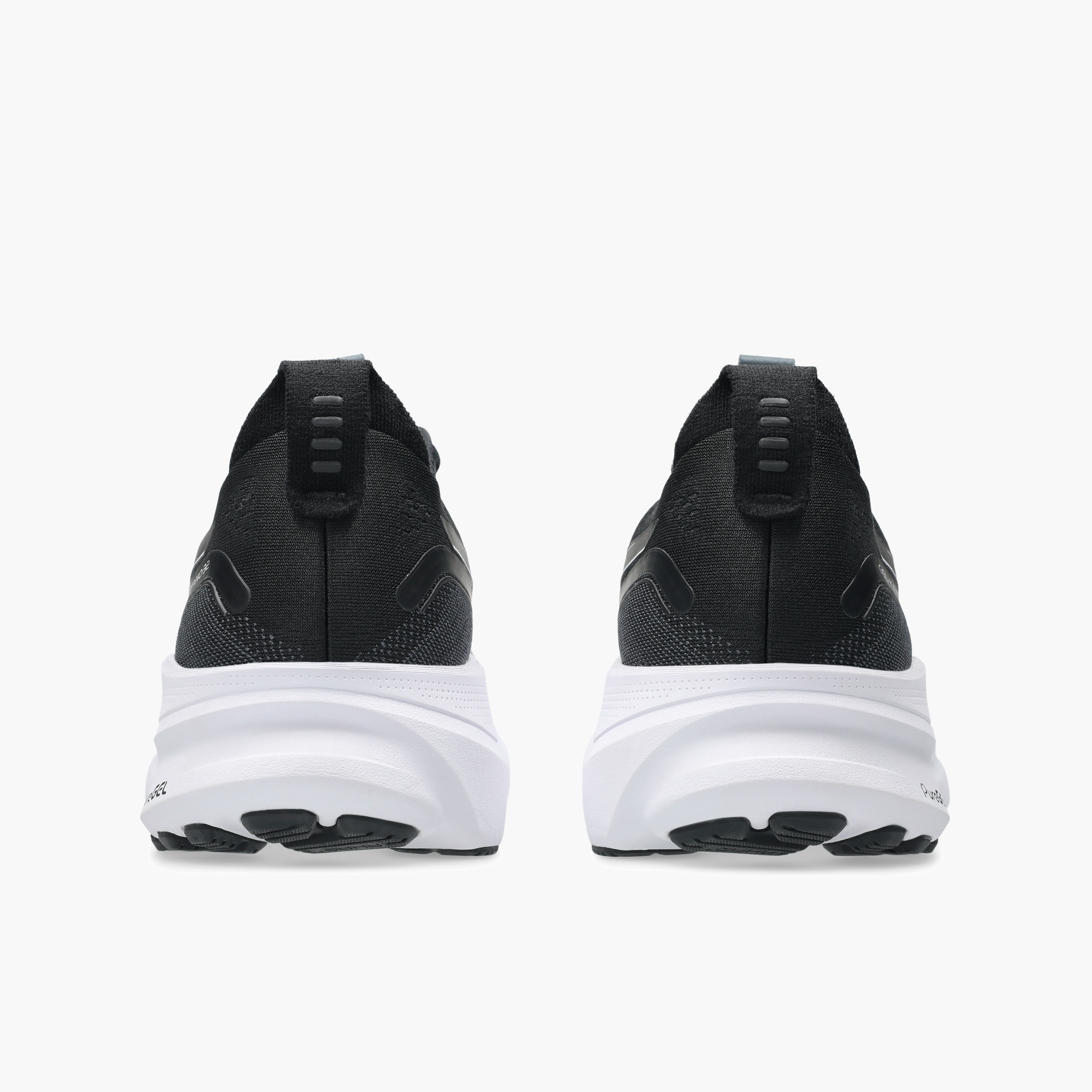 Heel angle shot of Men's Gel-Kayano 32 in Black / White