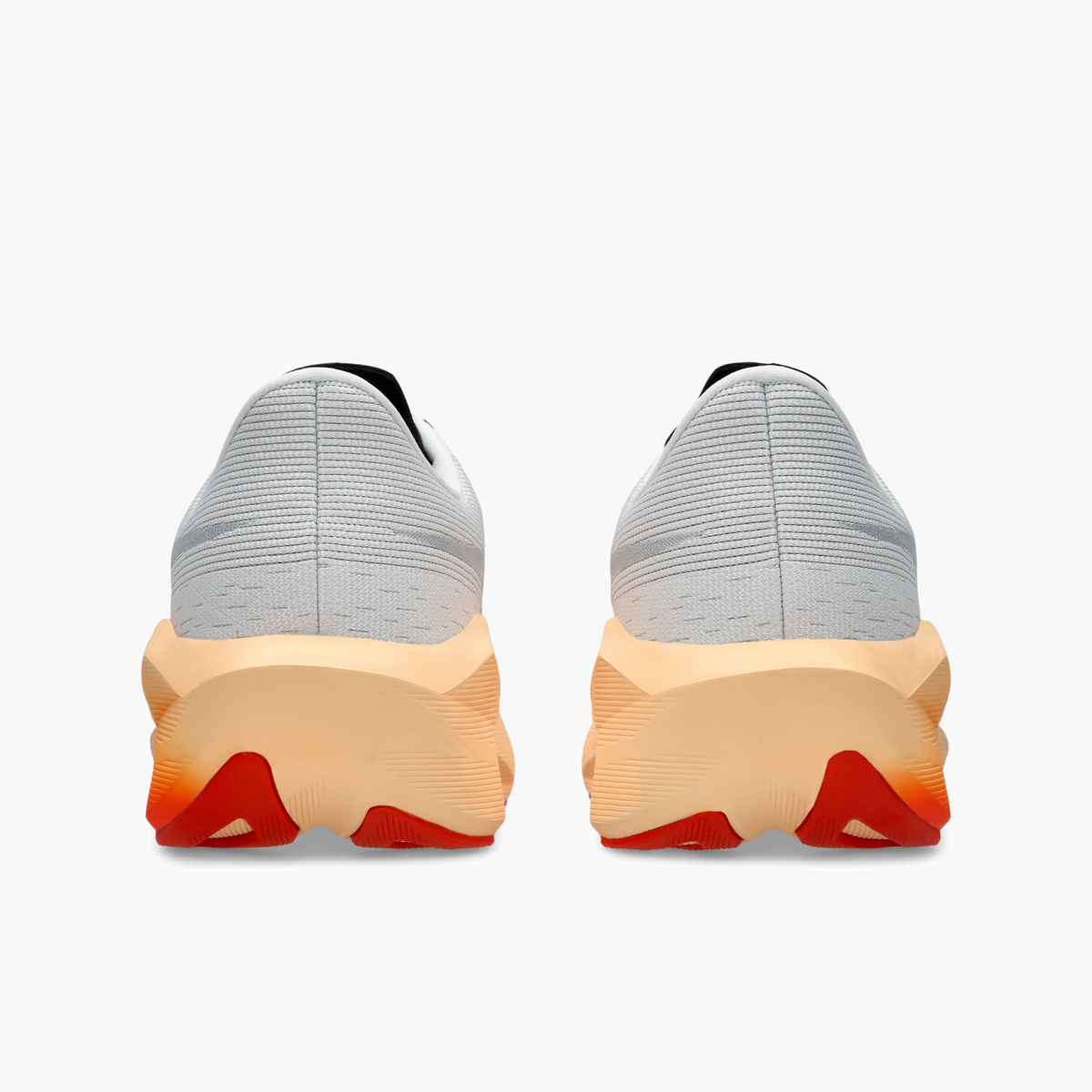 Heel angle shot of Men's Novablast 6 in White / Orange Glow
