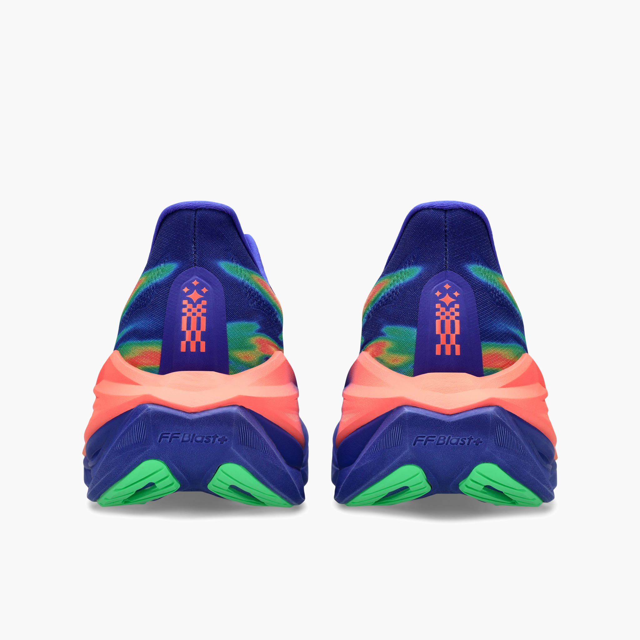 Heel angle shot of All Gender Superblast 3 in Cobalt Burst / Light Orange