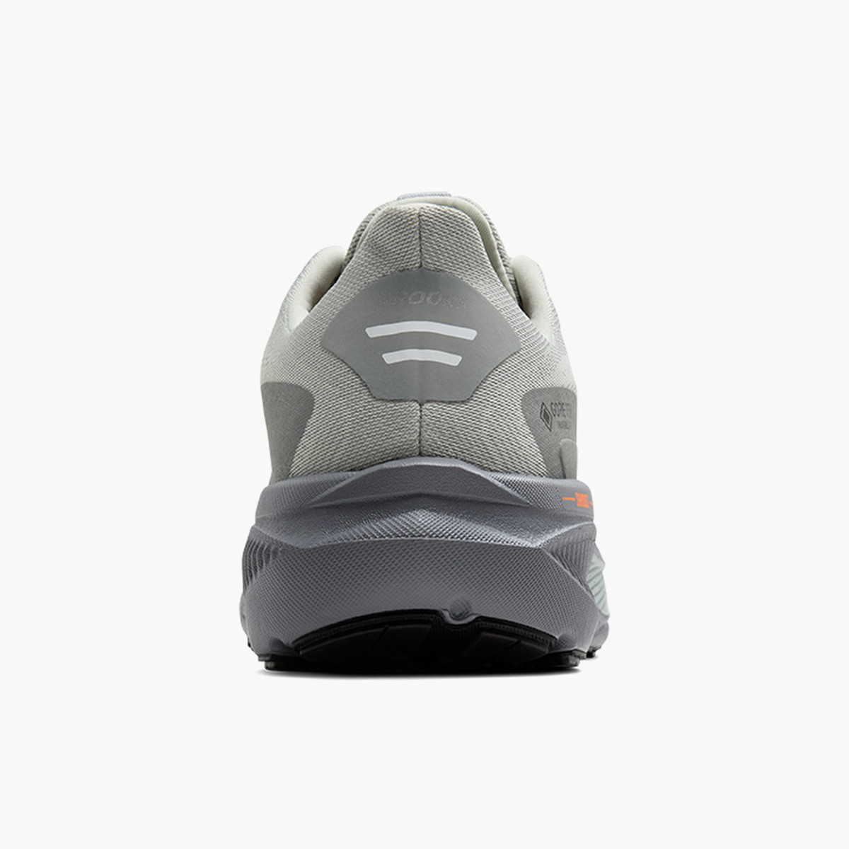 Heel angle shot of Men's Ghost 17 Gore-Tex in Smoke / Primer Grey / Orange