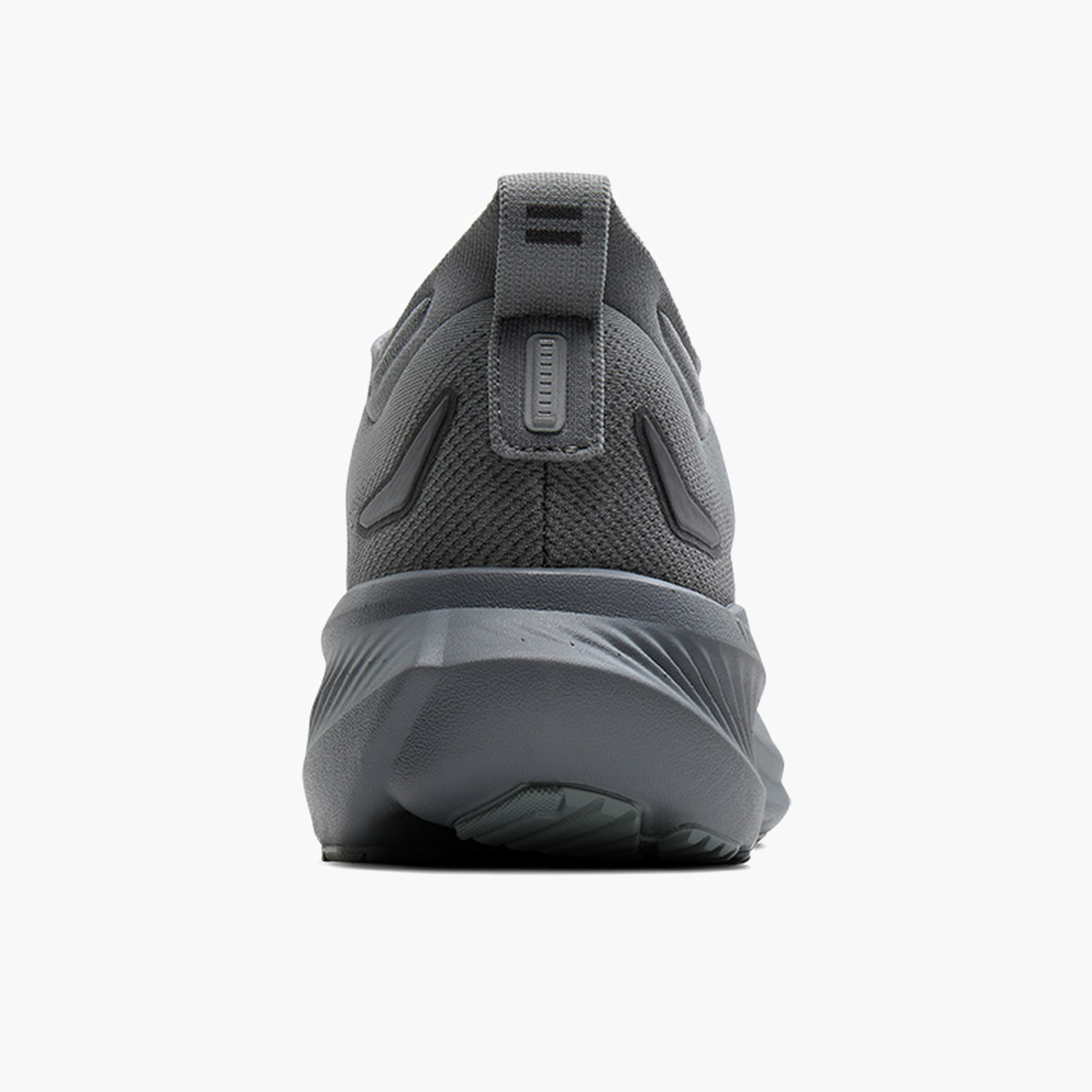 Heel angle shot of Men's Glycerin 23 in Grey / Blackened Pearl / Black