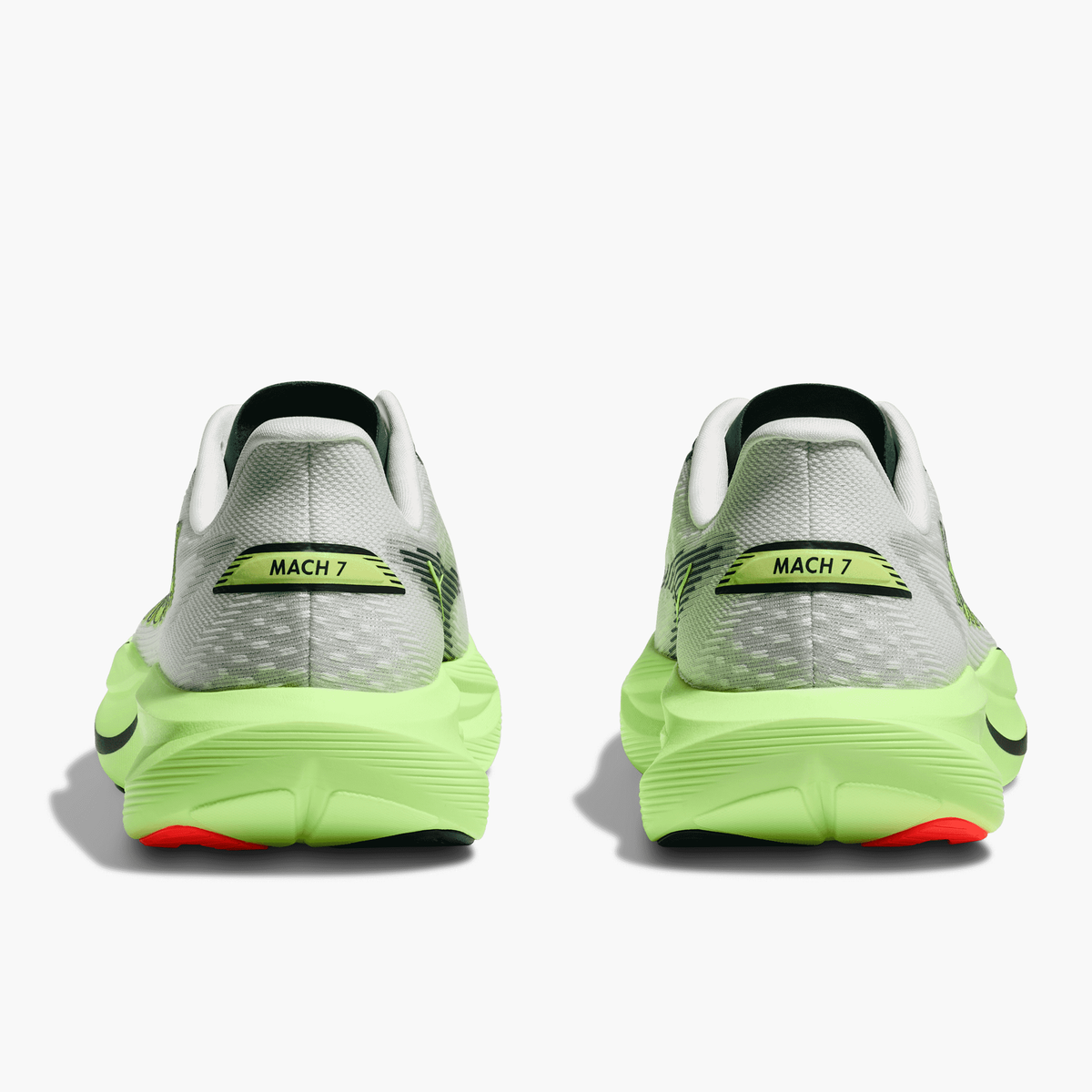 Heel angle shot of Men's Mach 7 in Frost / Neon Yuzu