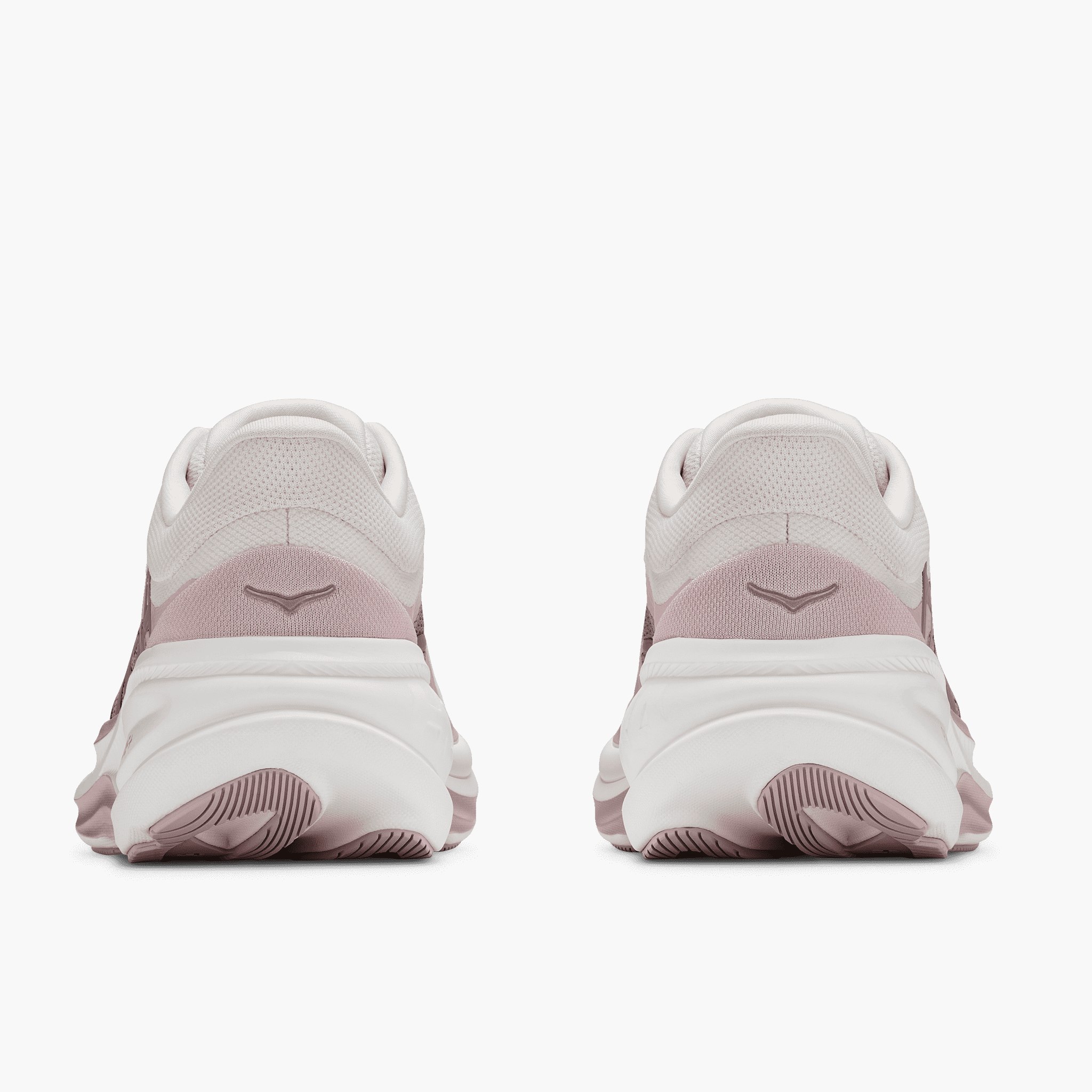 Heel angle shot of Women's Clifton Pro in Alabaster / Pink Opal