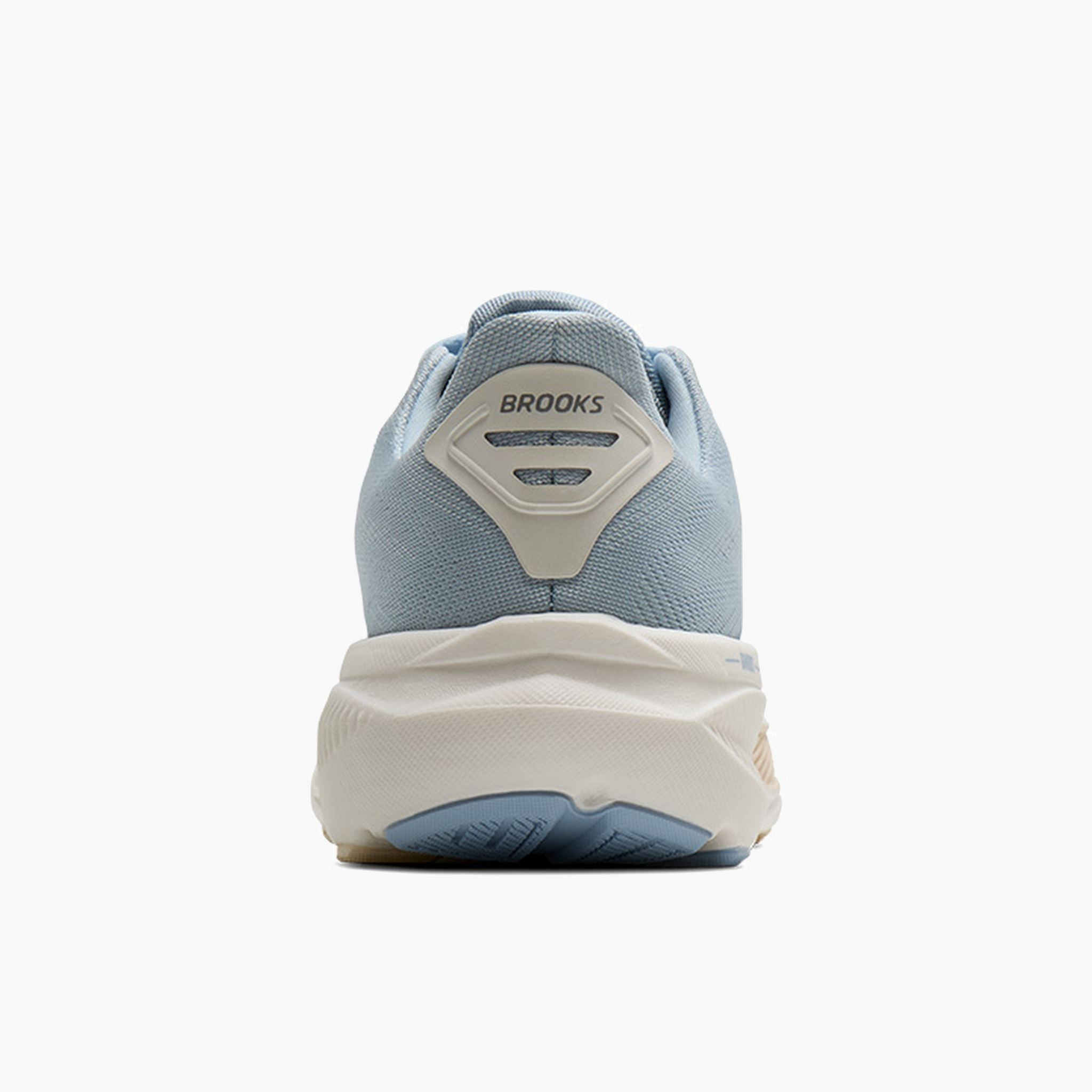 Heel angle shot of Women's Ghost 17 in Skyway / Coconut / Sand