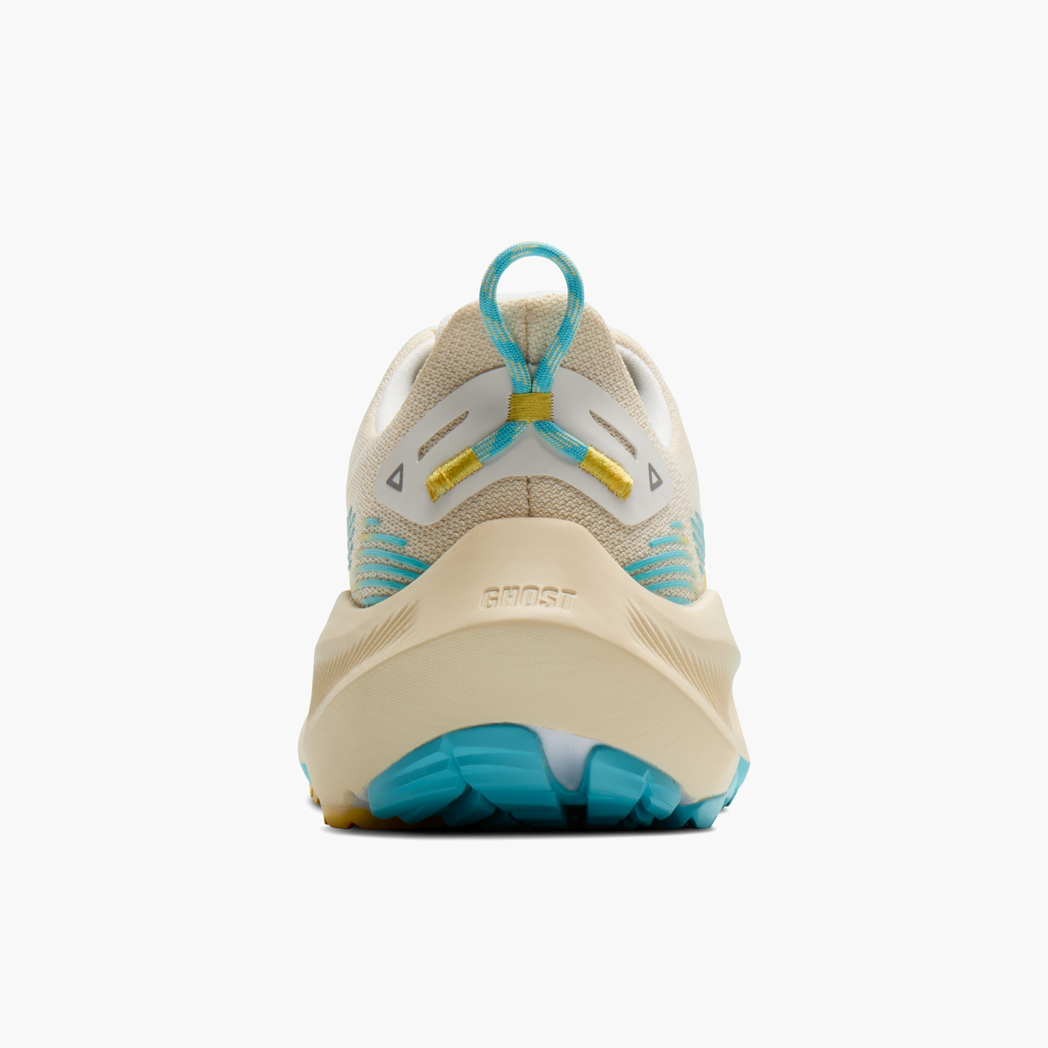 Heel angle shot of Women's Ghost Trail in Sand / Star White / Golden Hour