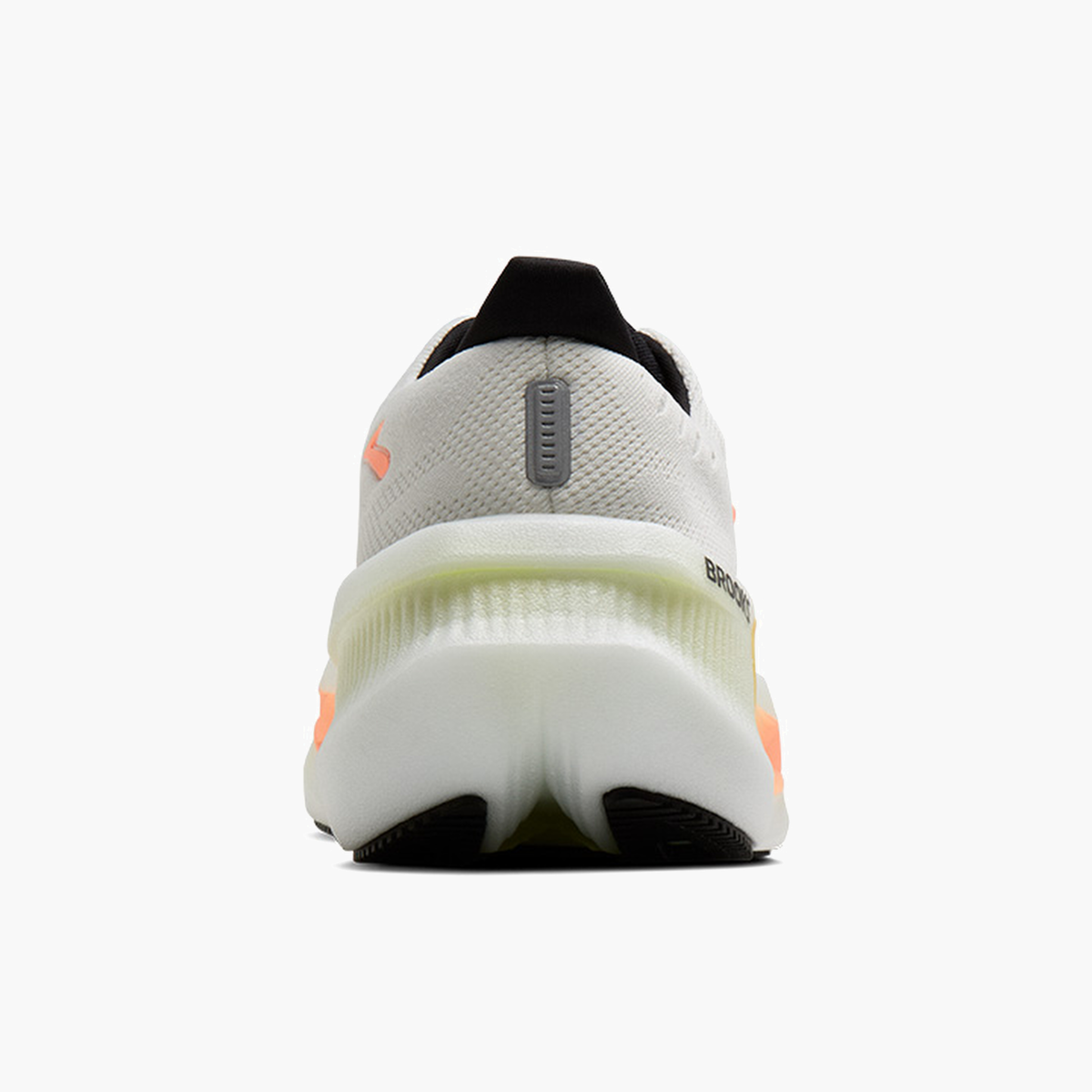 Heel angle shot of Women's Glycerin Max 2 in White / Cyber Yellow / Nightlife