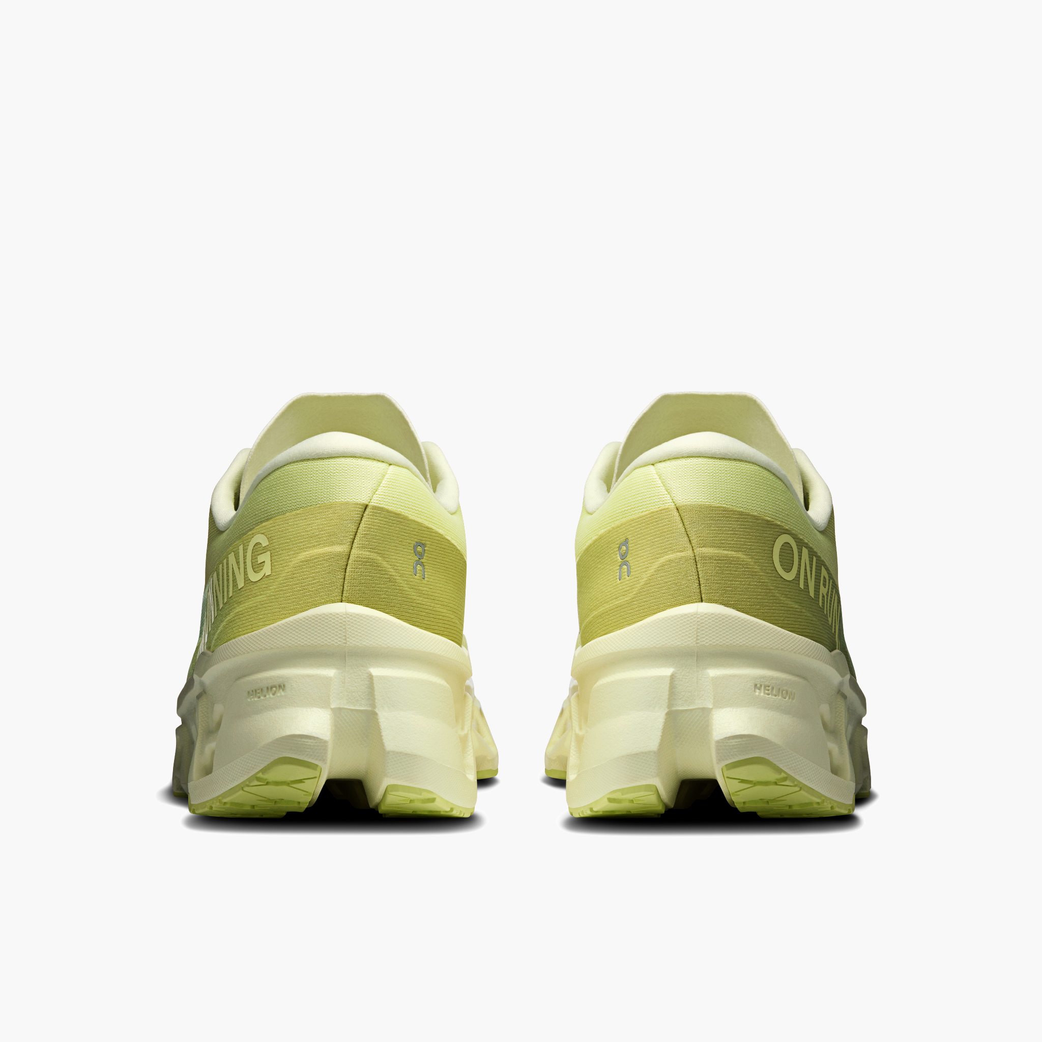 Heel angle shot of Men's Cloudmonster 3 in Limelight | Seedling