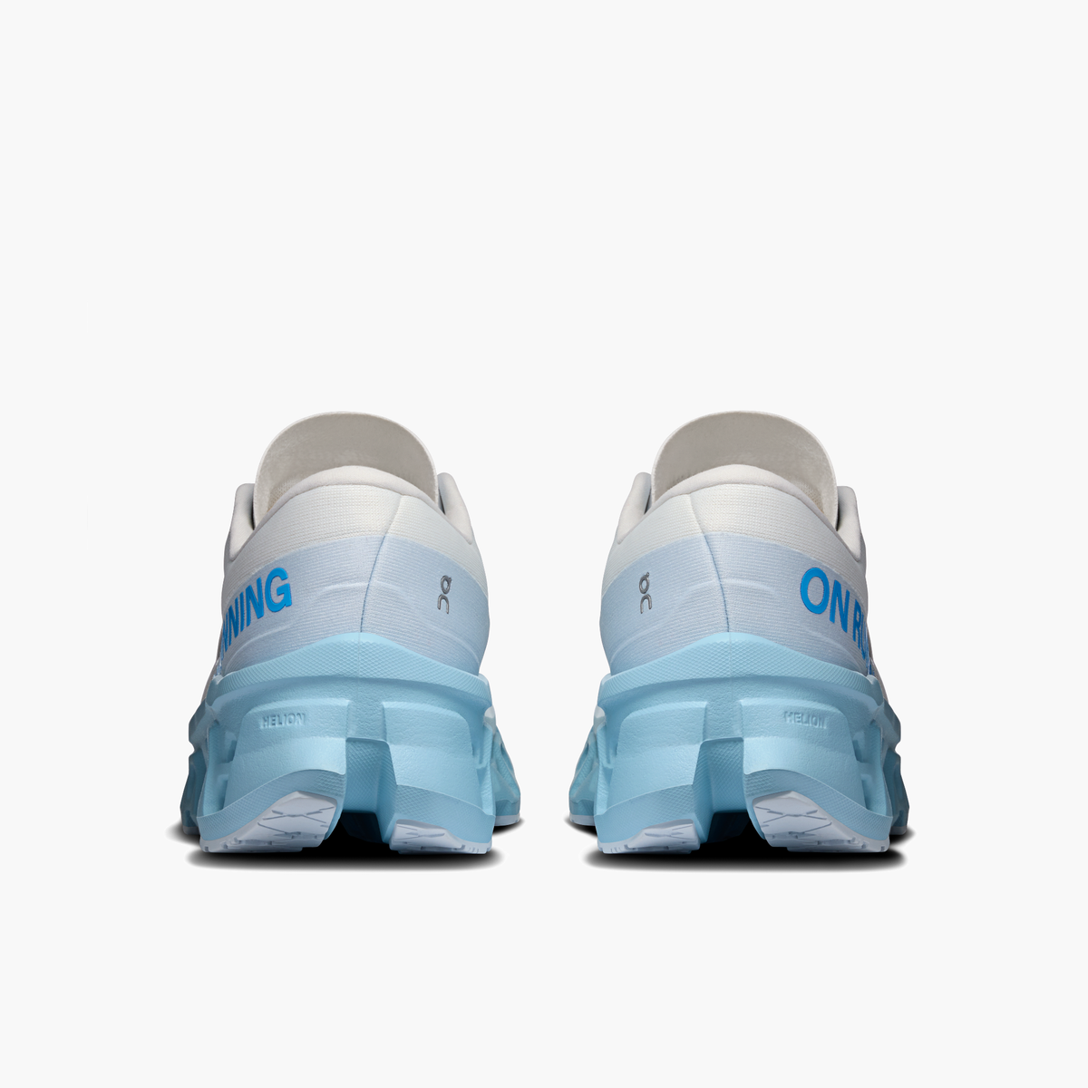 Heel angle shot of Women's Cloudmonster 3 in Ivory | Topaz