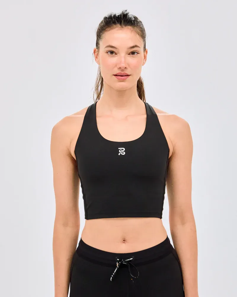 Women s Stamina Scoop Neck Race Crop in Black - 6