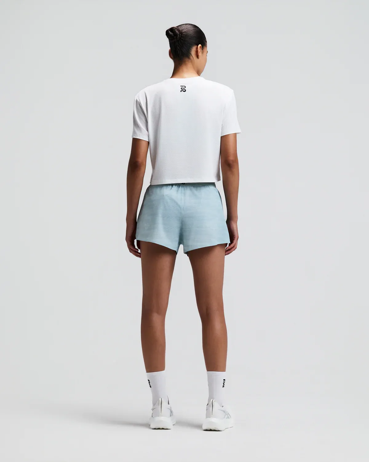 Women s Micromesh Cropped Run Tee in White - 6
